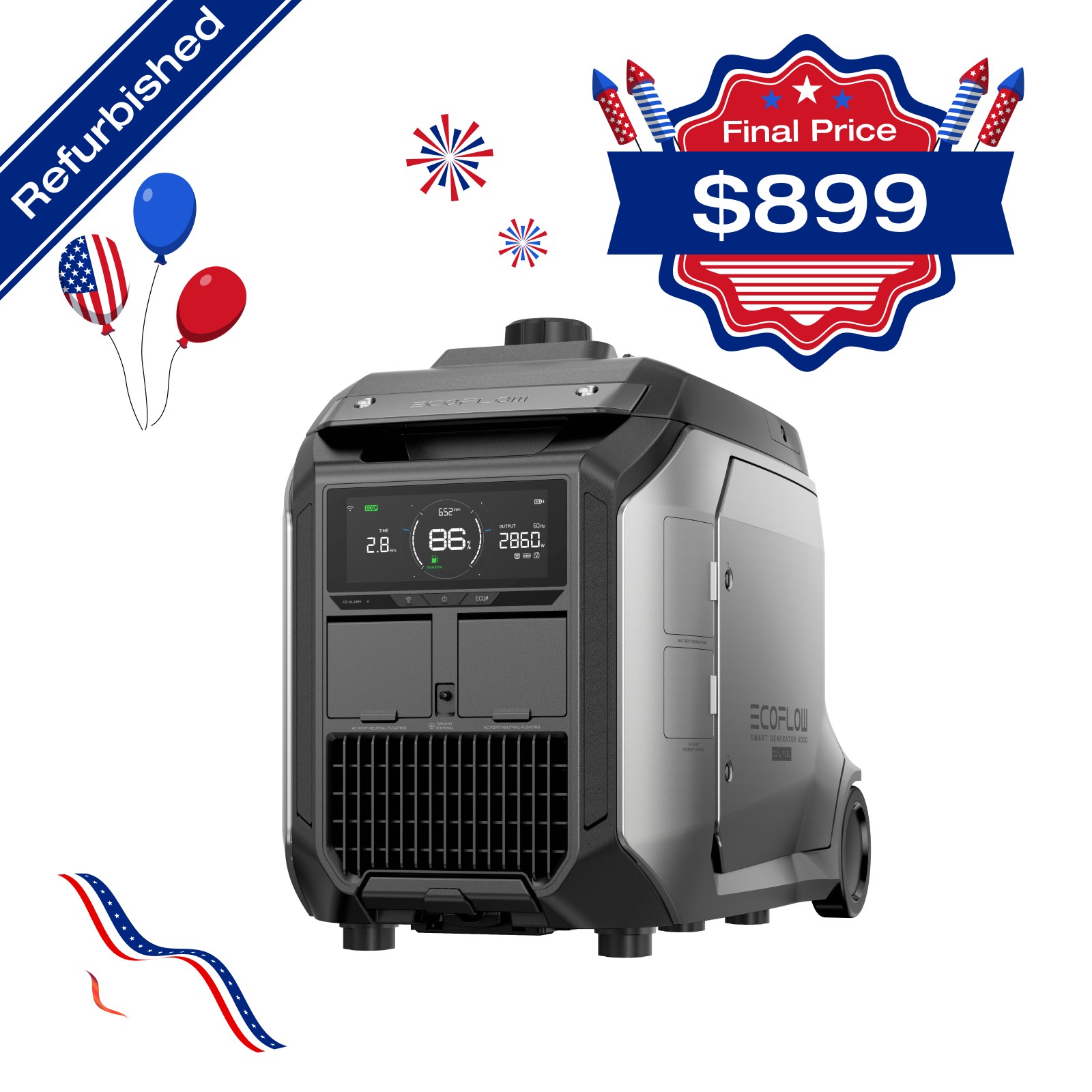 EcoFlow 3200W DC Fast Charging Dual Fuel Smart Generator for DELTA Pro series