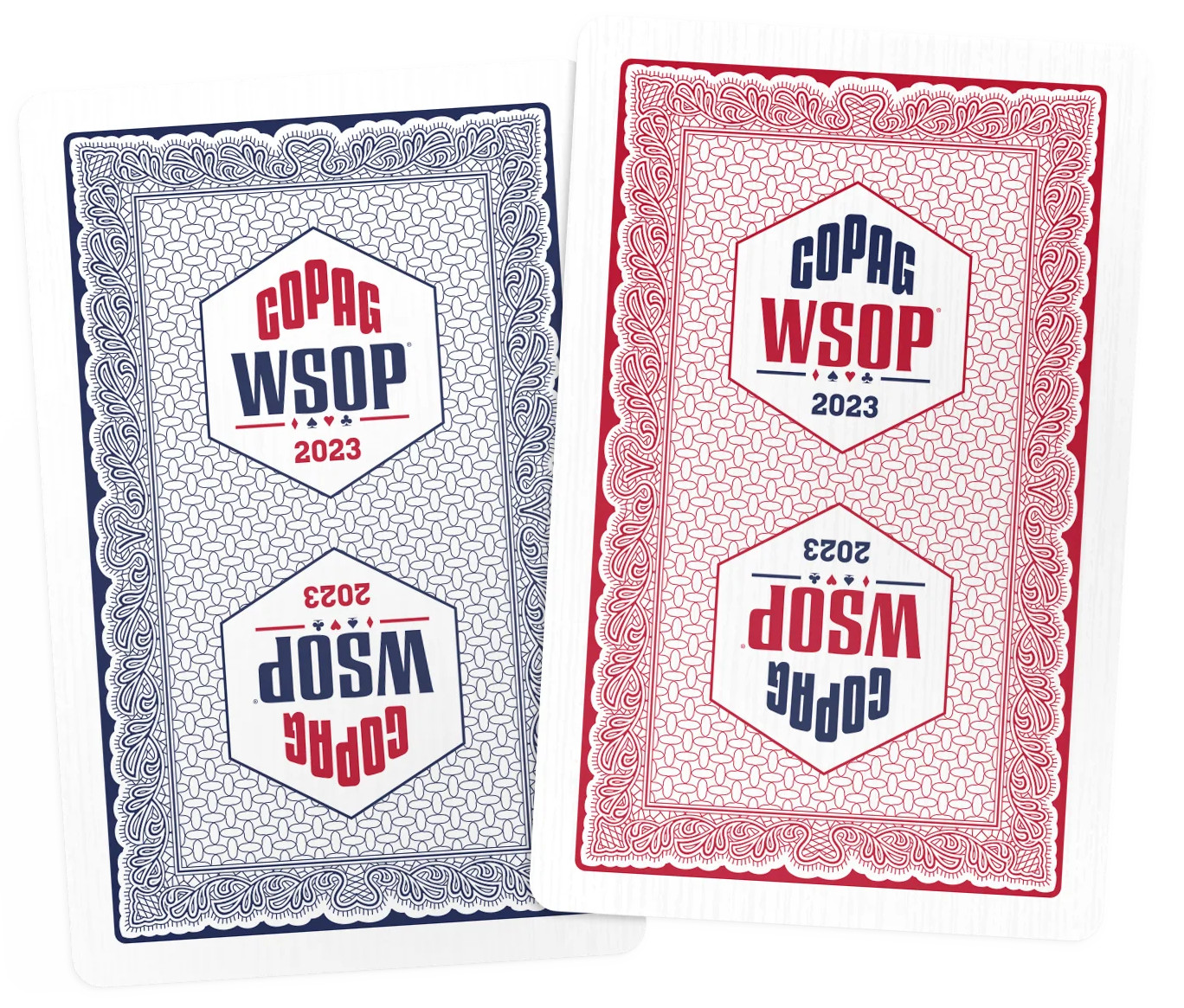 Copag WSOP 2023 100% Plastic Playing Cards Blue/Red Double Deck Set Jumbo Index