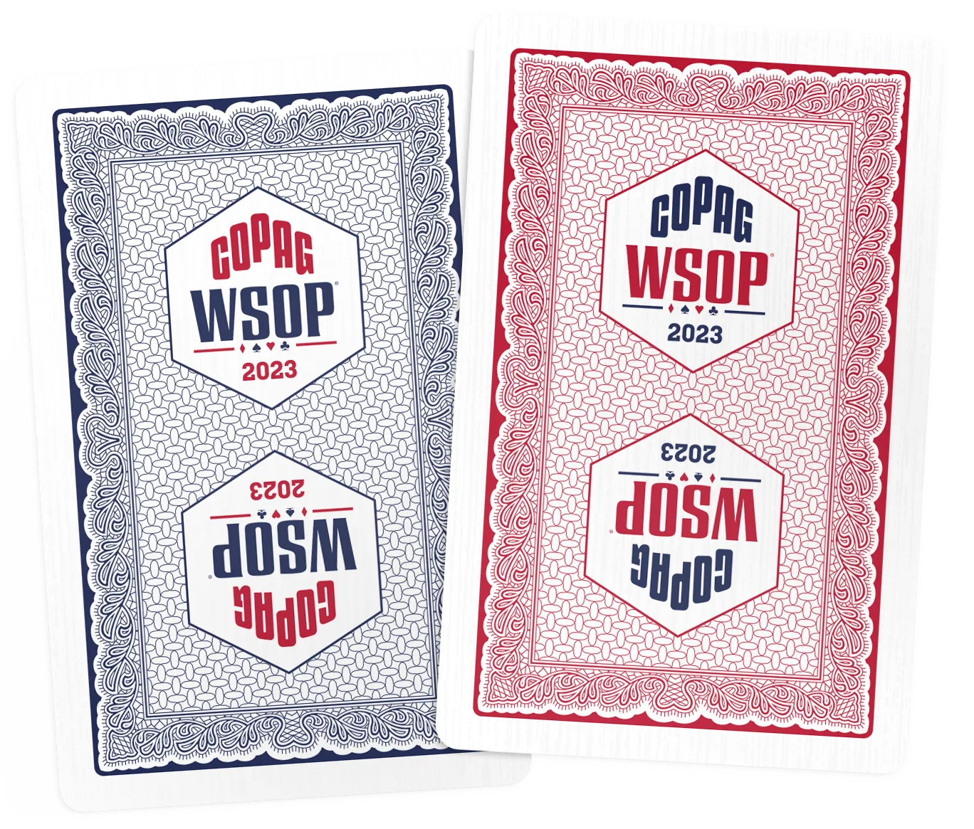 Copag WSOP 2023 100% Plastic Playing Cards Blue/Red Double Deck Set Jumbo Index