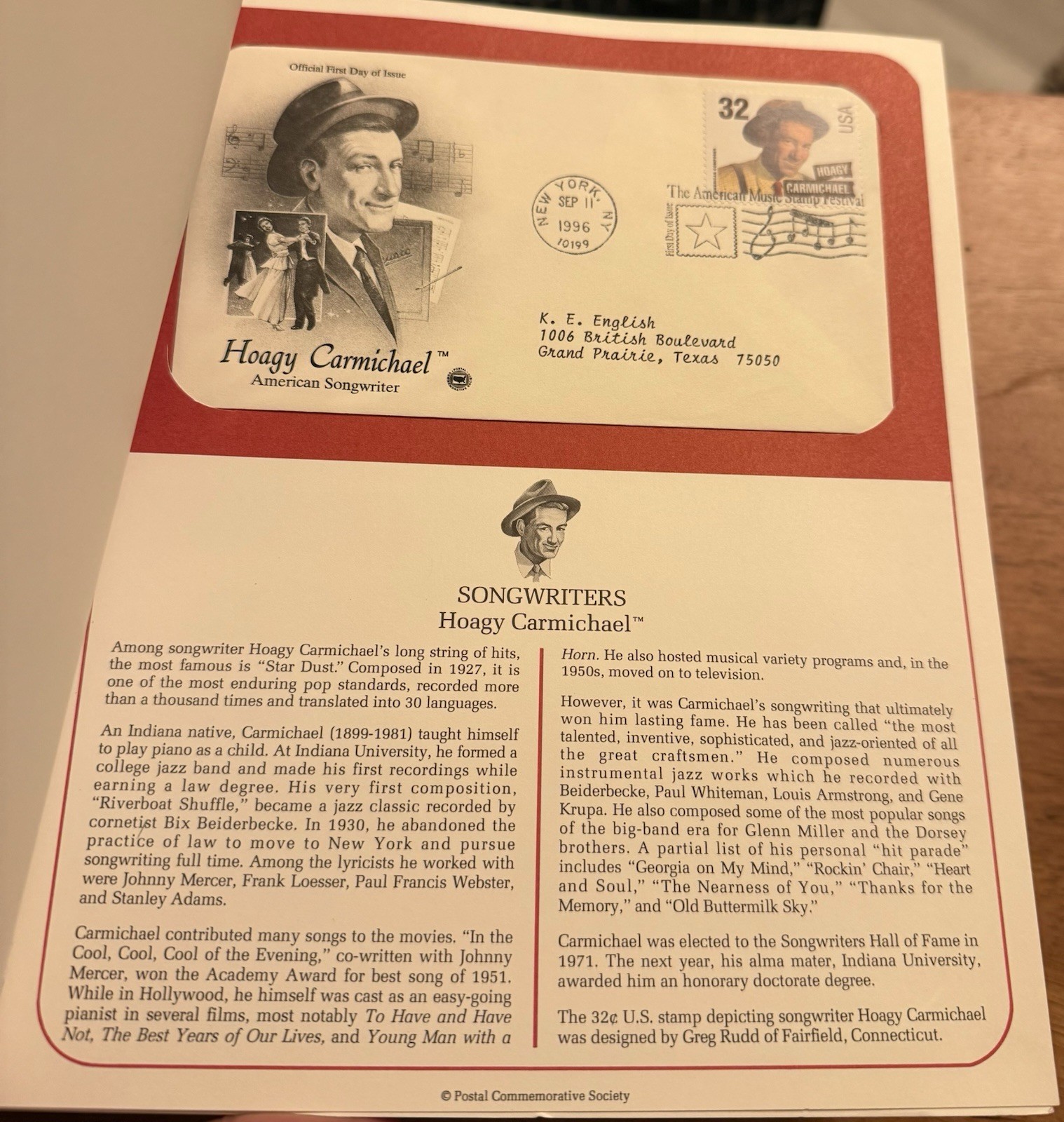 Postal Commemorative Society Binder U.S. First Day Covers 1993-1996 212 Covers