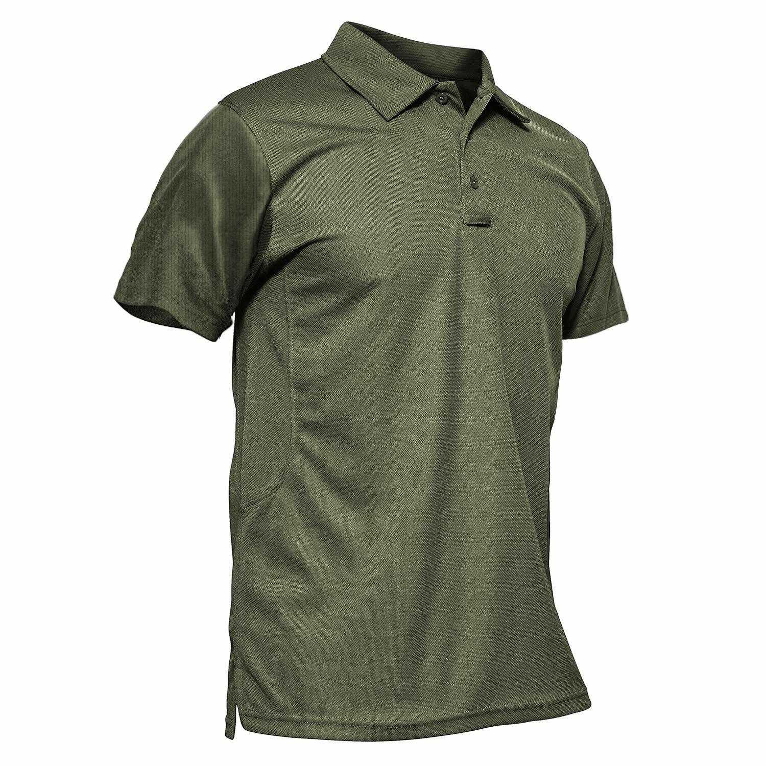 Men's Tactical Polo Shirt Quick Dry Short Sleeve Golf Work Tee