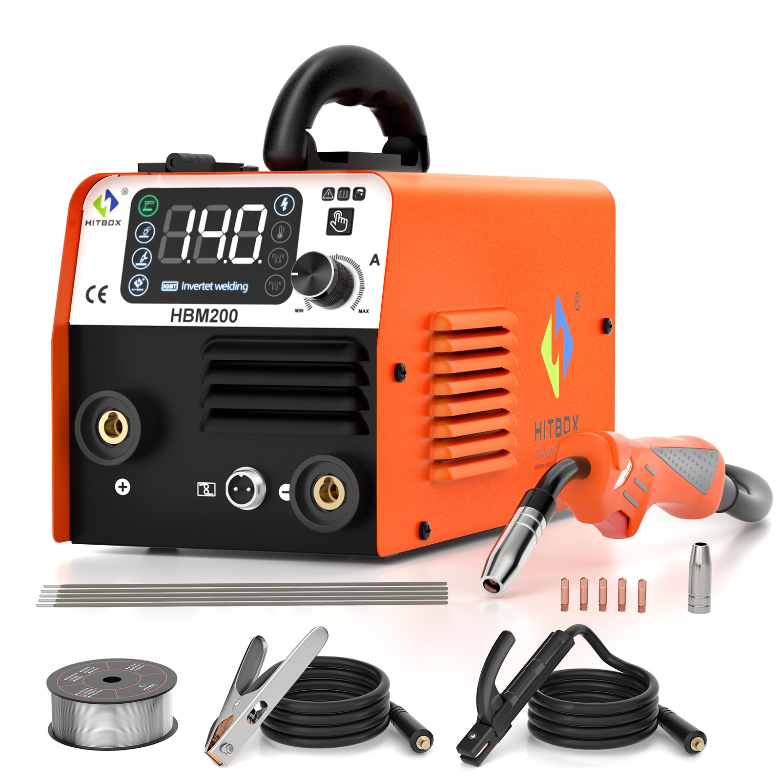 Versatile Hitbox 3In1 200A 110V Gasless Flux Core Welder MIG MMA Lift-TiG Welder