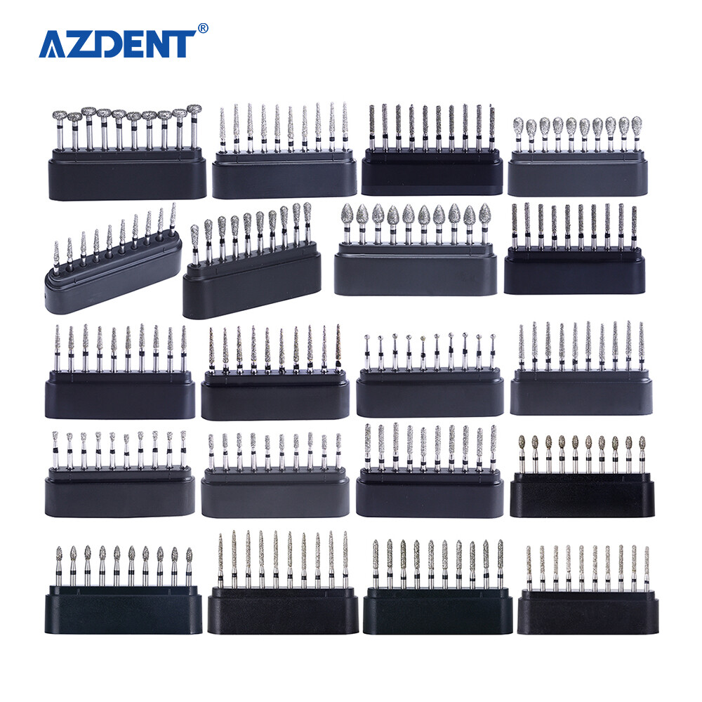 AZDENT Dental Super Coarse Diamond Burs Drills FG For High Speed Handpiece