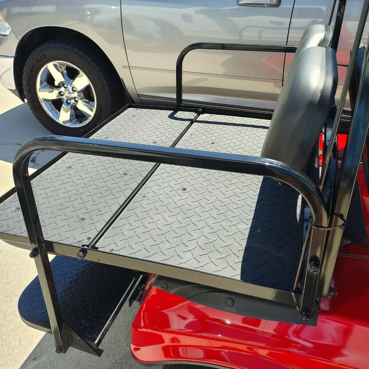 Fits Club Car DS Golf Cart 2000-2013 Black Flip Folding Rear Back Seat Kit