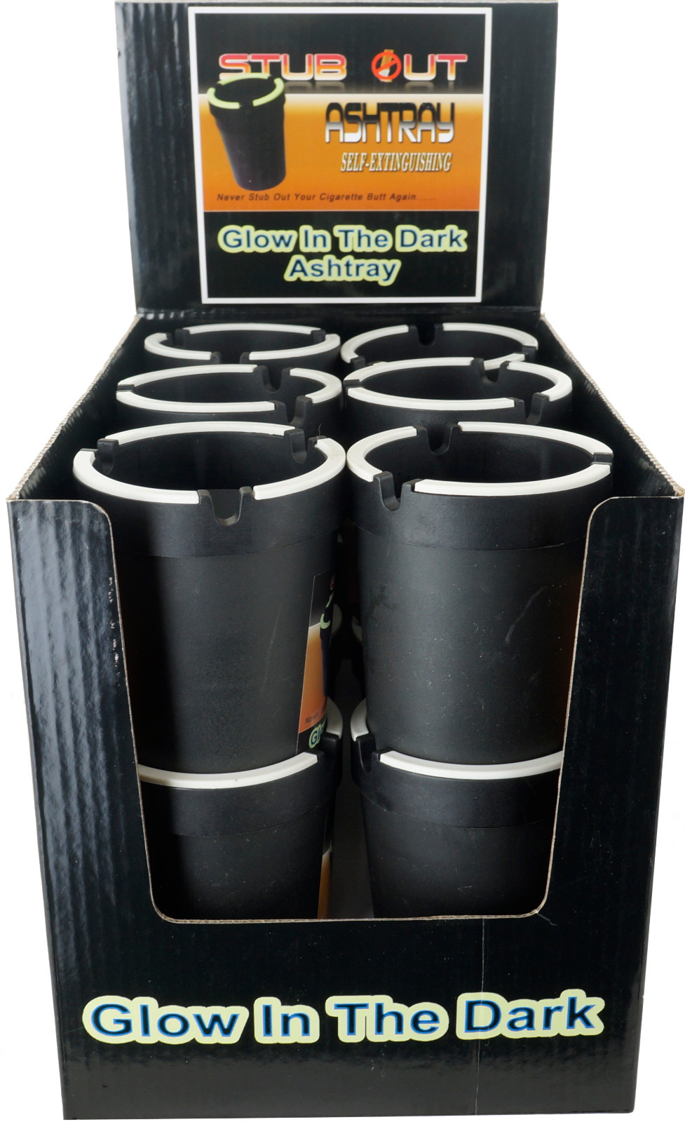 2 Pack Glow in the Dark Cup Style Car Auto Self Extinguishing Ashtray Cup Holder