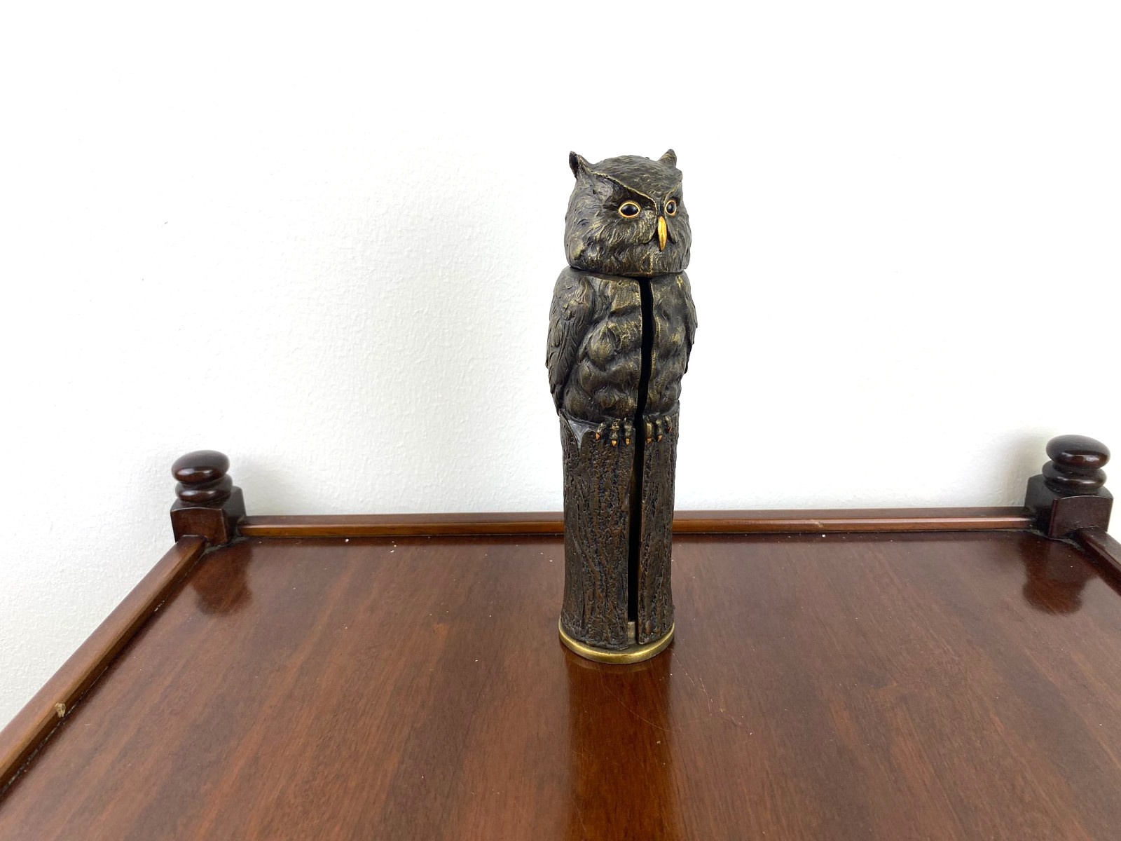 Bronze Sculpture Owl Reveals a Female Nude After Franz Bergman
