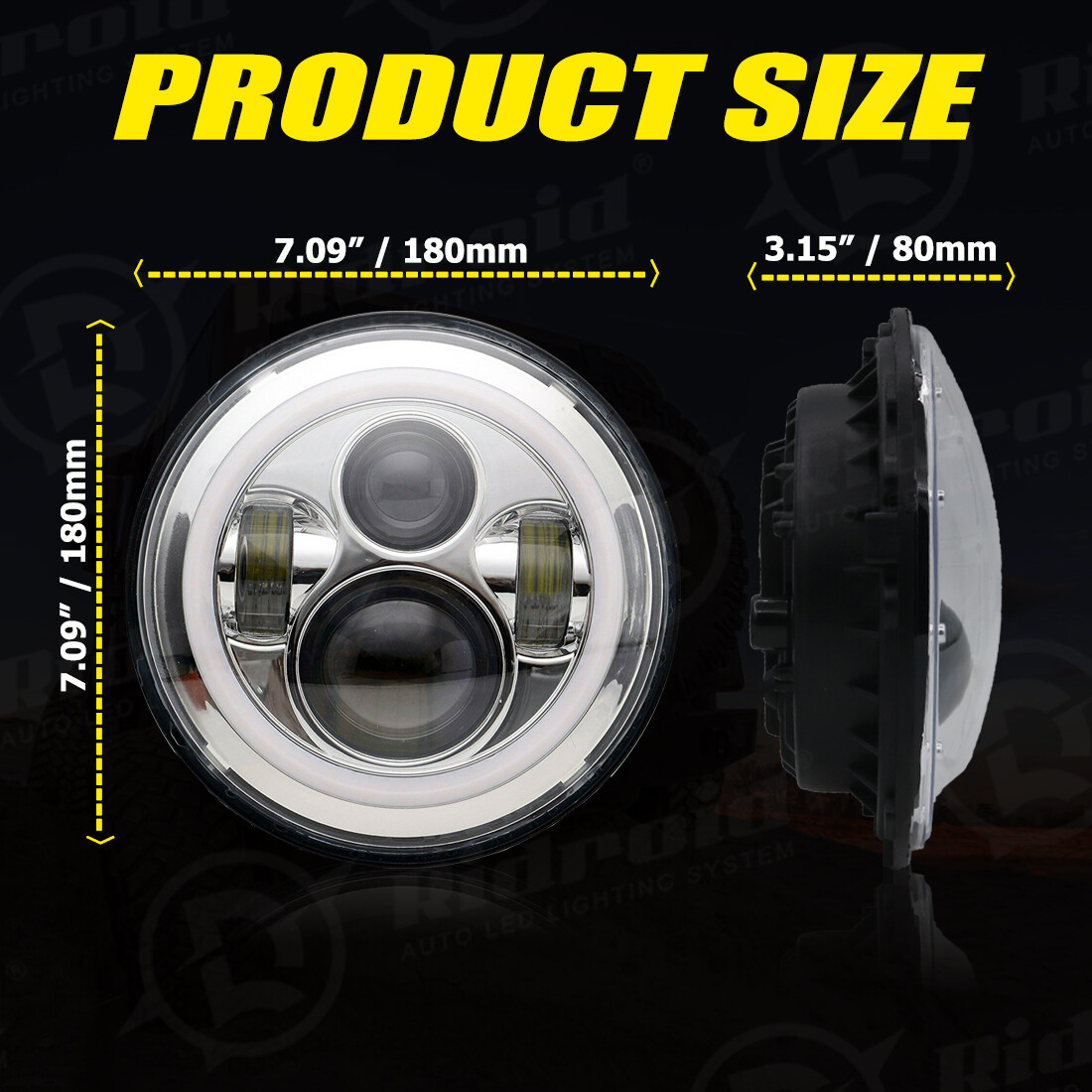 7" LED Headlight Halo + Passing Lamps For Harley Heritage Softail Classic FLSTC