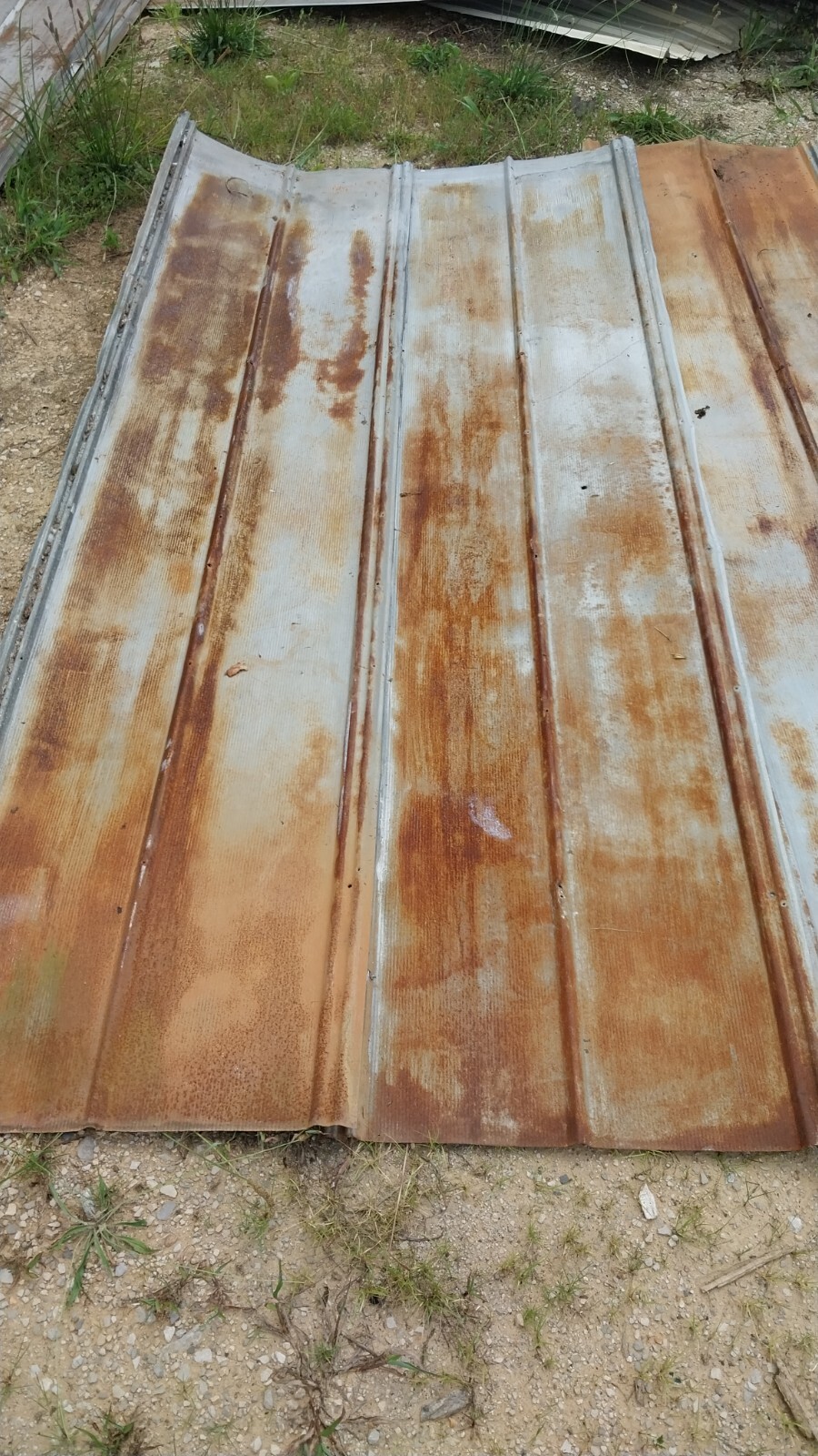 (30 sq.ft.) 5 pcs 3' x 2' RECLAIMED 5-V METAL BARN ROOFING TIN FREE SHIPPING