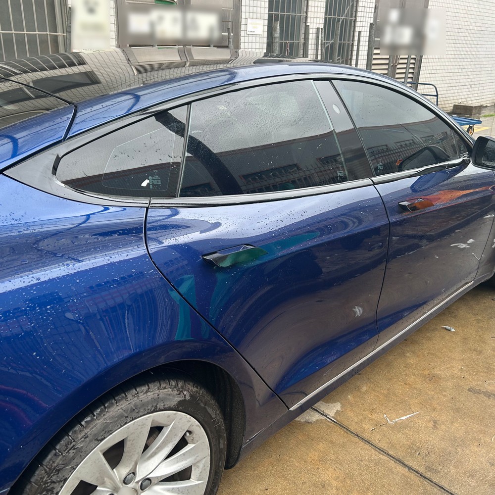 Glossy Black Chrome Delete Window Trims For Tesla Model S 2014-2020