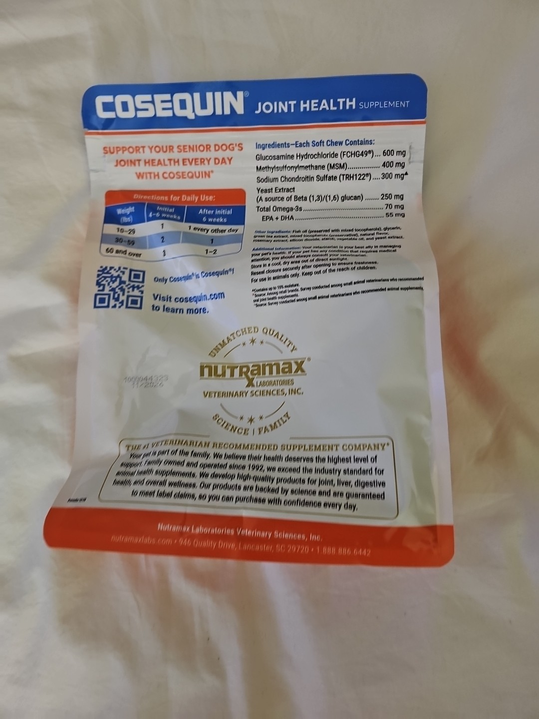 Cosequin Senior Maximum Strength Soft Chews for Dogs 120 CT ex 2026