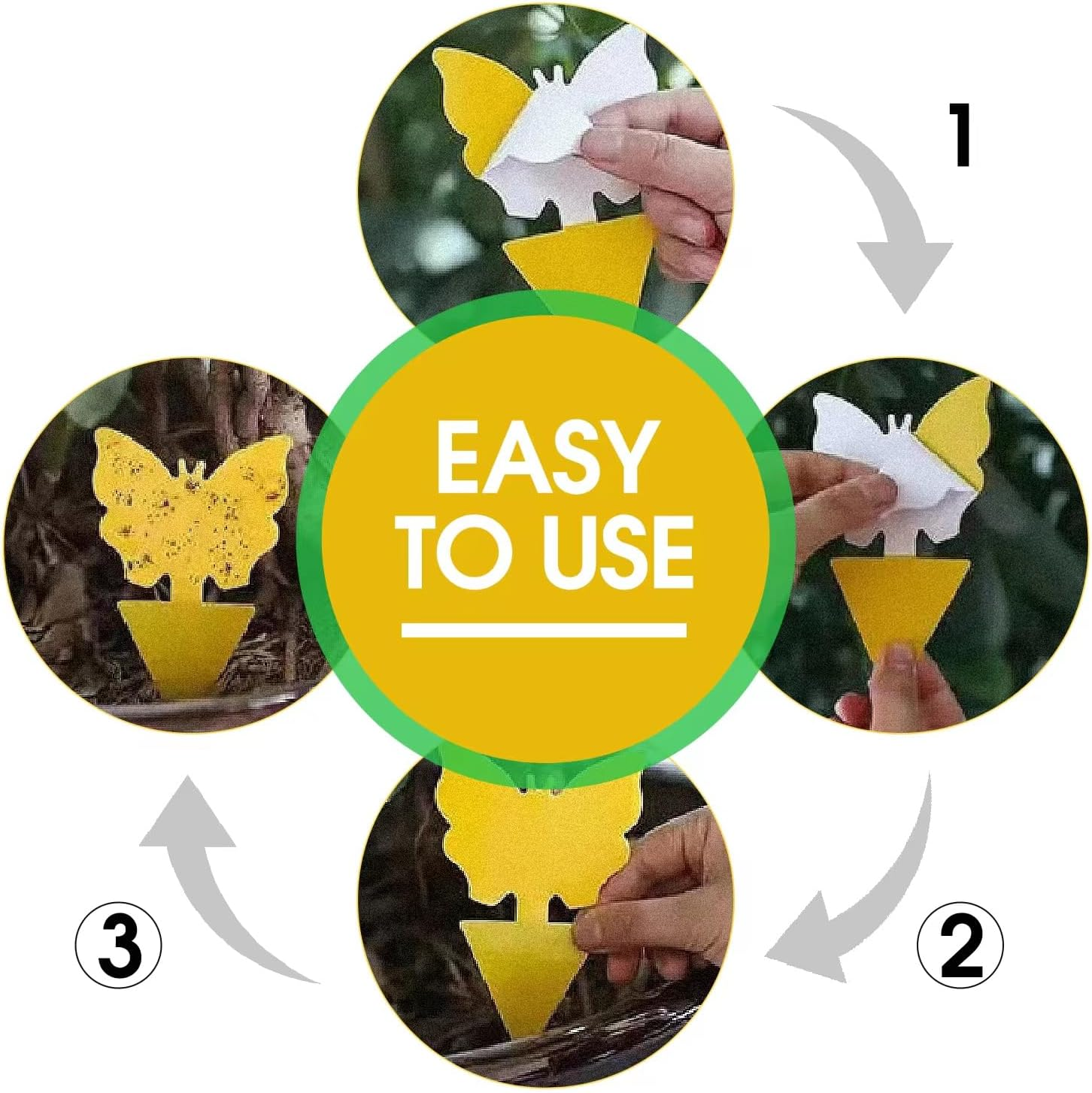 58Pc Yelow Sticky Glue Trap Killer Paper Catcher Insect Fruit Flies Gnat Fungus