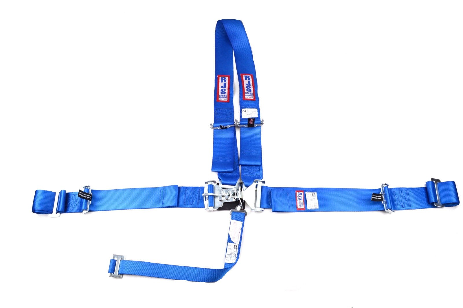 5 POINT ALL WRAP U RACING HARNESS SFI 16.1 LATCH & LINK BLUE PULL UP RJS