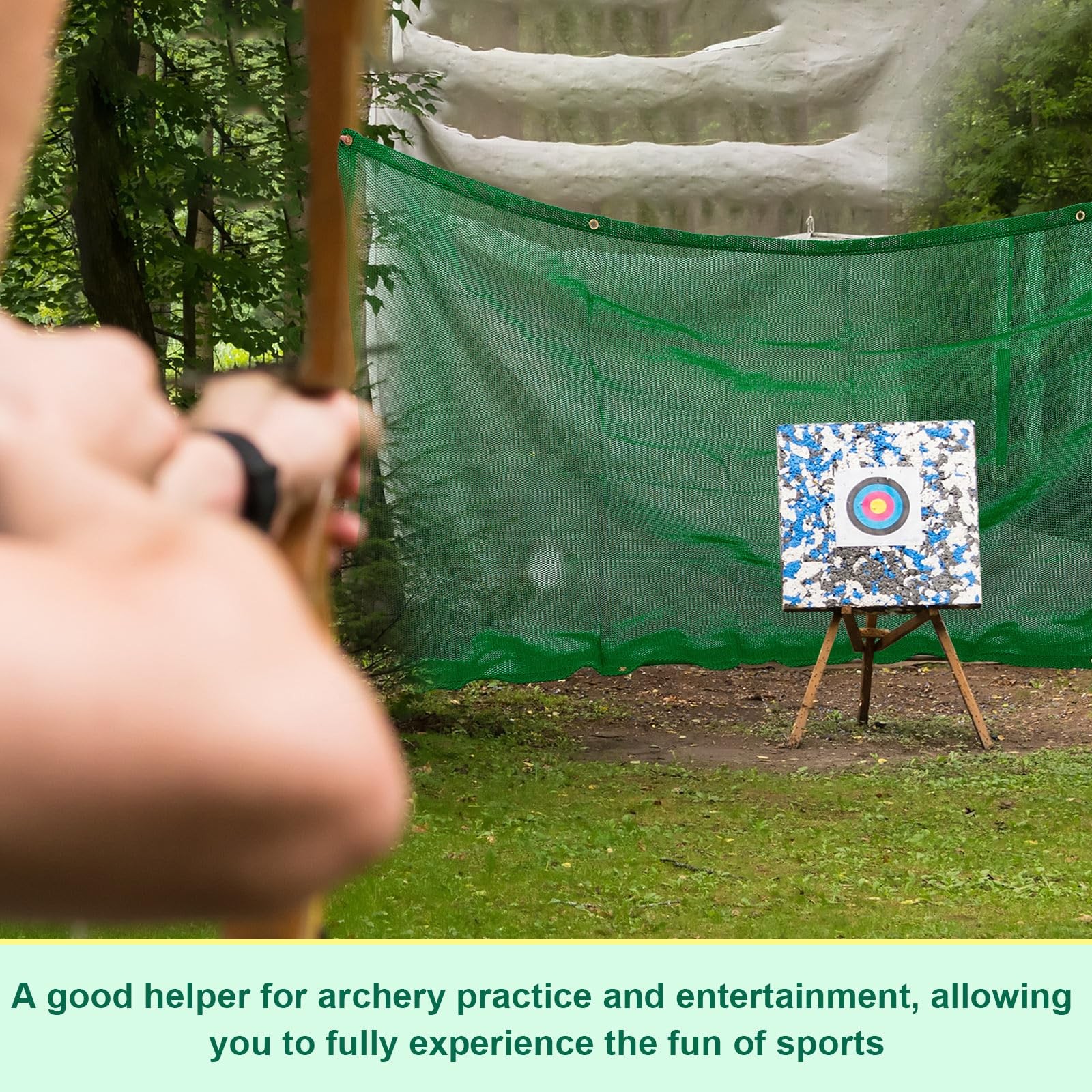 Archery Backstop - Heavy Duty Archery Net (Green, 6 x 10 ft)