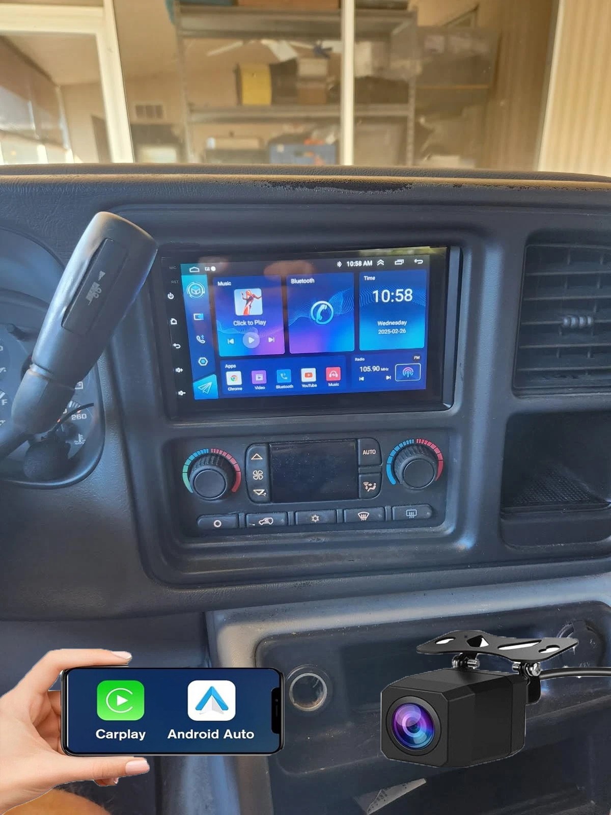 Para 2003-2006 GMC Chevrolet Radio estéreo para coche  Carplay Cámara