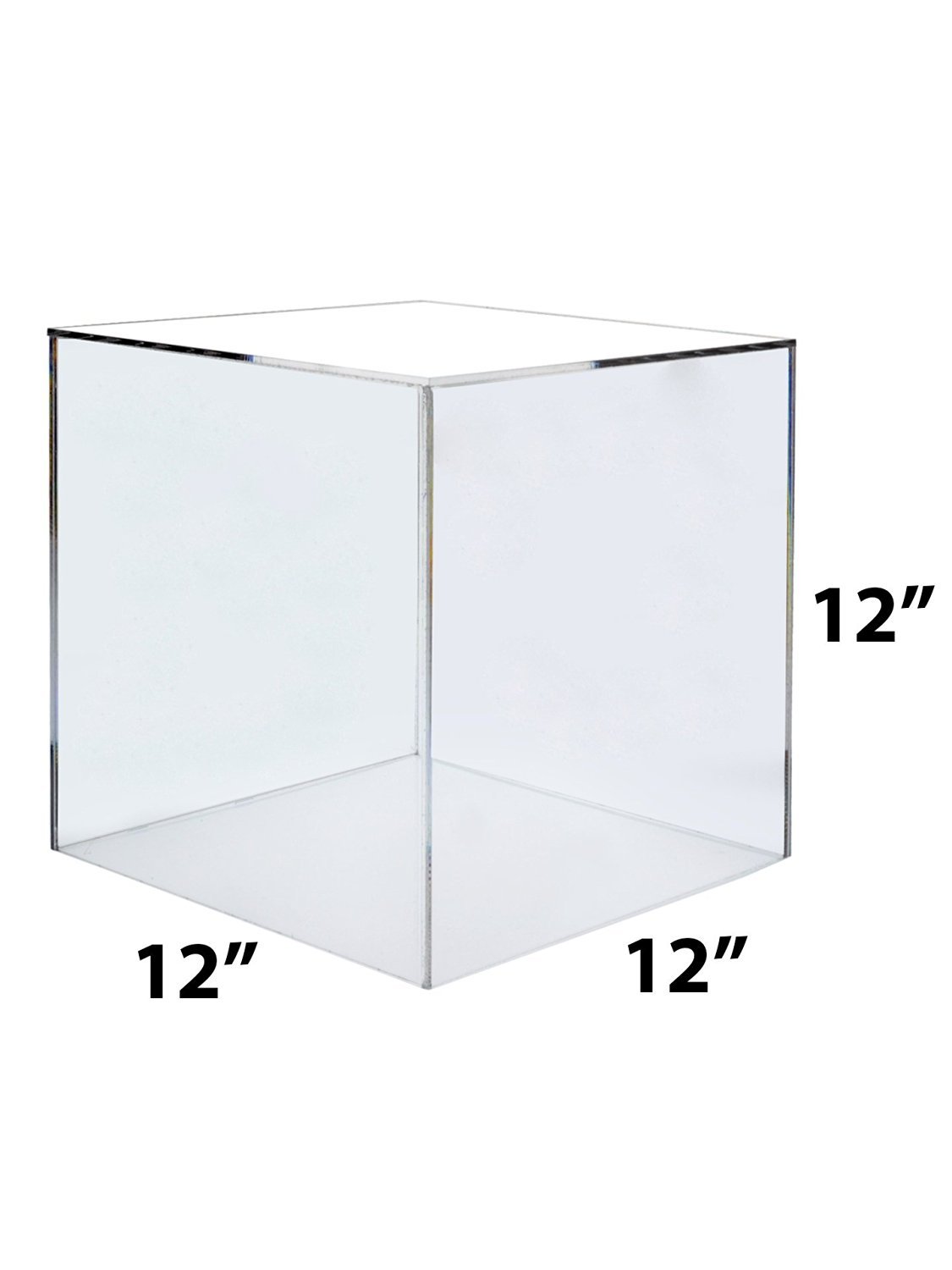 12" x 12" x 12" Clear Acrylic 5 Sided Display Cube