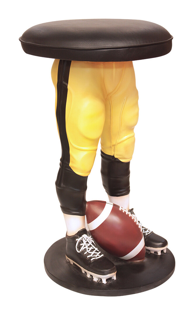 Football Stool - Sports Bar Stool Football Player in Yellow and Black Uniform