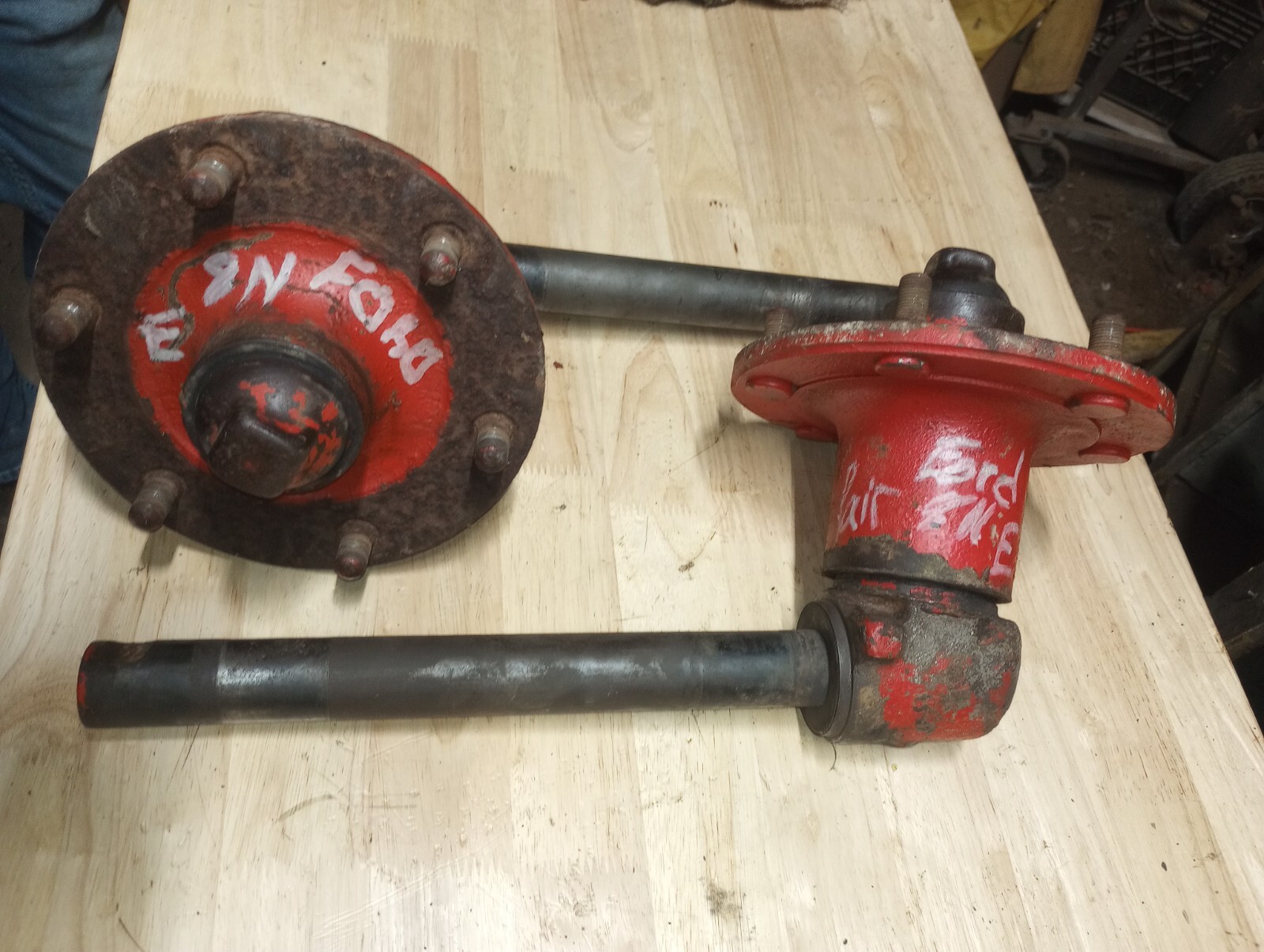 Ford 8n Front Drop Spindles W Hubs Right And Left Pair