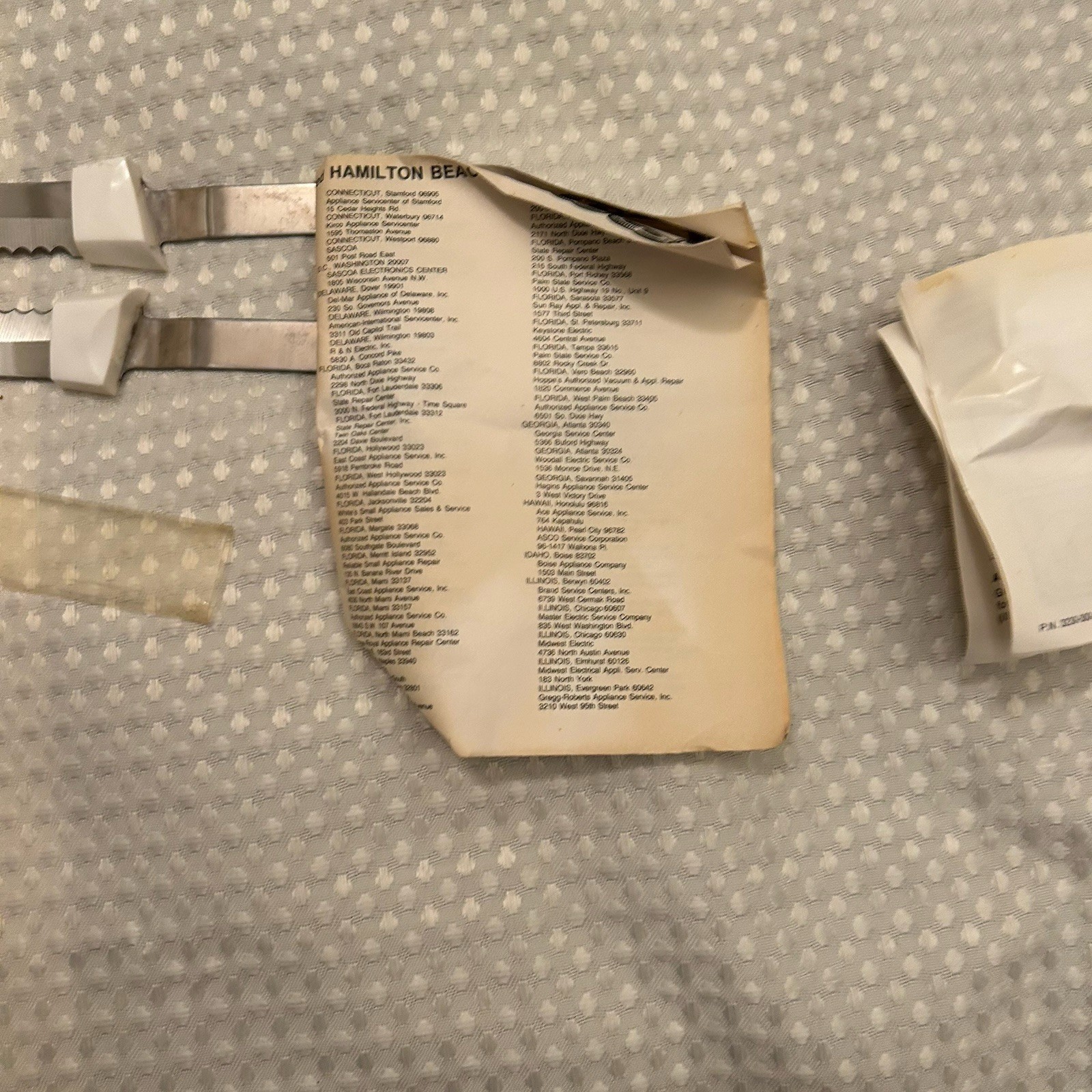 Hamilton Beach 275ALB Almond w/ Brown Trim Electric Knife Made In U.S.A. Tested