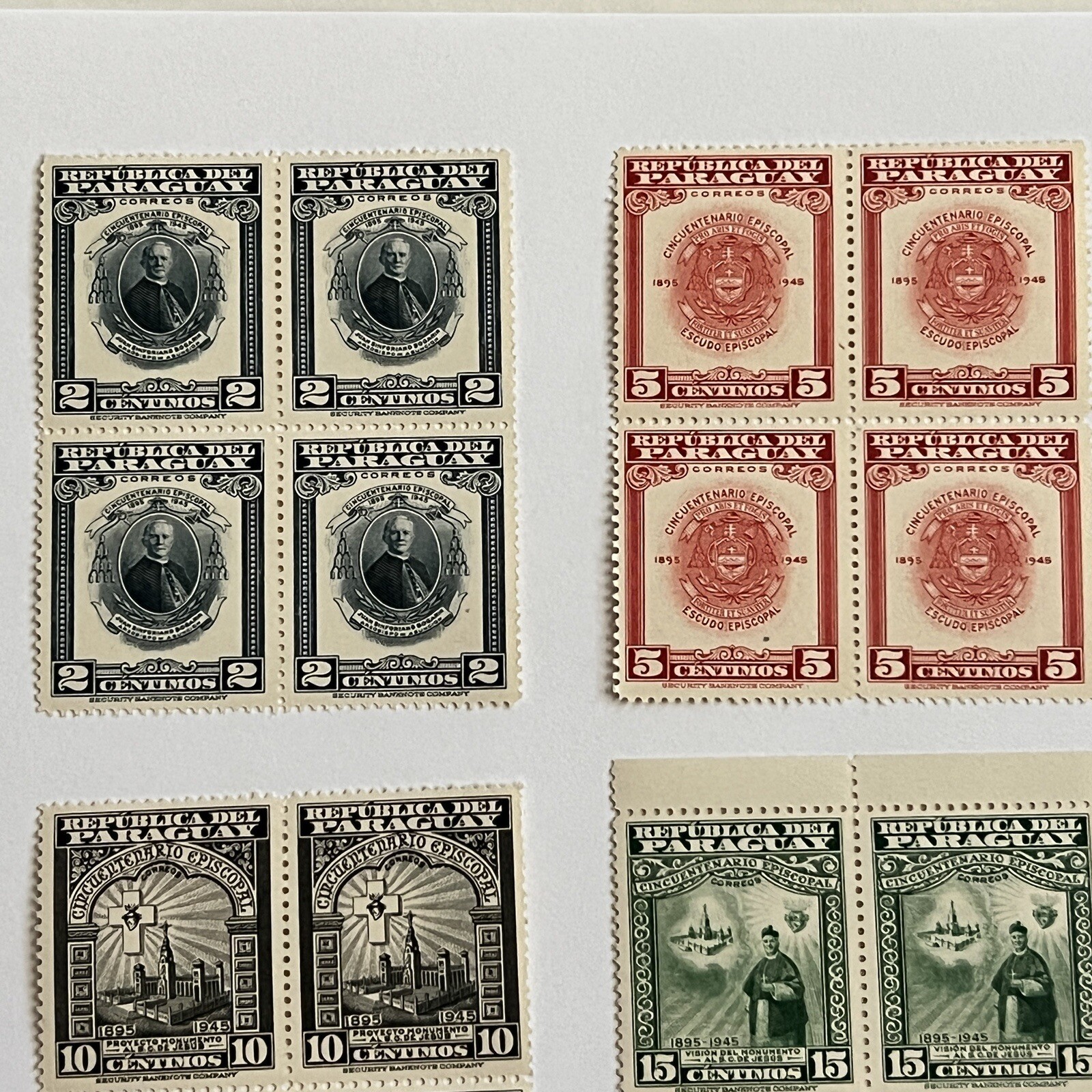 LOT OF 5 DIFFERENT MINT MNH OG PARAGUAY STAMPS BLOCKS