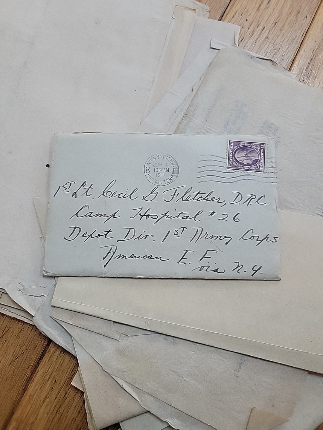 WWI Cecil Fletcher Dentist Archive AEF Photos Documents France WW1 1st Depot