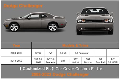 6 Layers Car Cover Custom Fit for Dodge Custom Fit Dodge Challenger LM-Silver