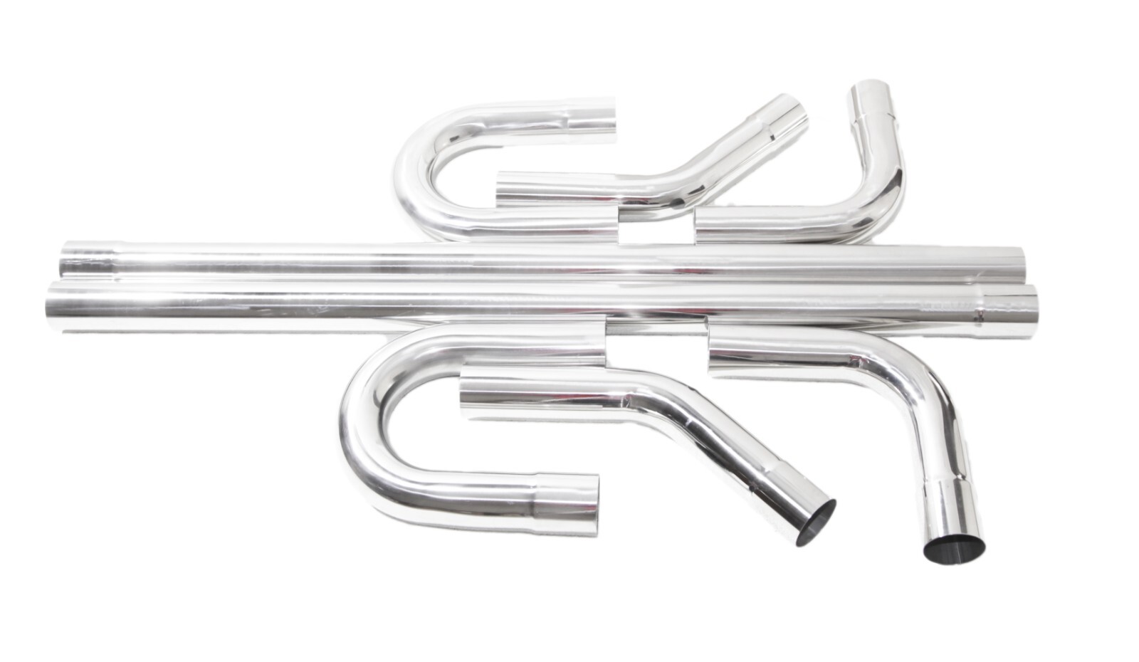 8PCS 2.5" OD Stainless Steel Straight Bend DIY Custom Mandrel Exhaust Pipe Kit