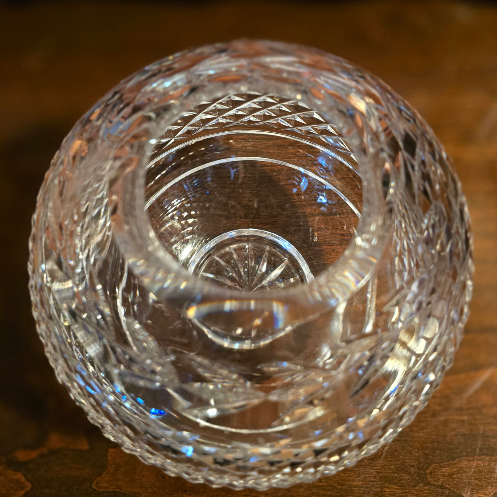 VTG WATERFOLD Irish Crystal Glandore Globe Rose Bowl 1976 Ireland