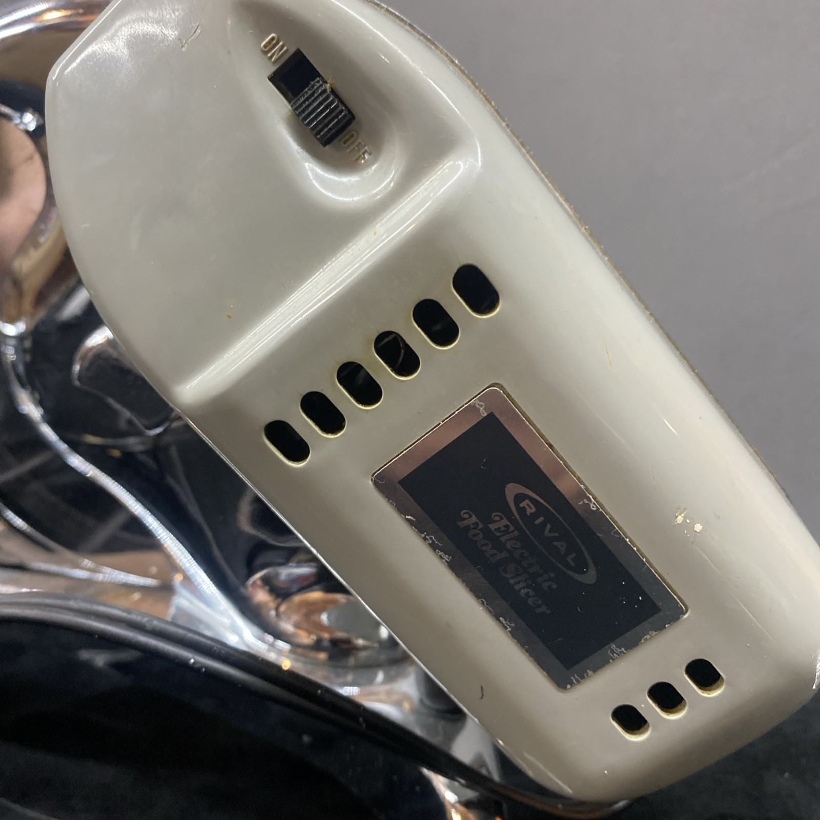 Rival Electric Food Slicer Chrome Metal Model 1101 Working Read Details Clean!