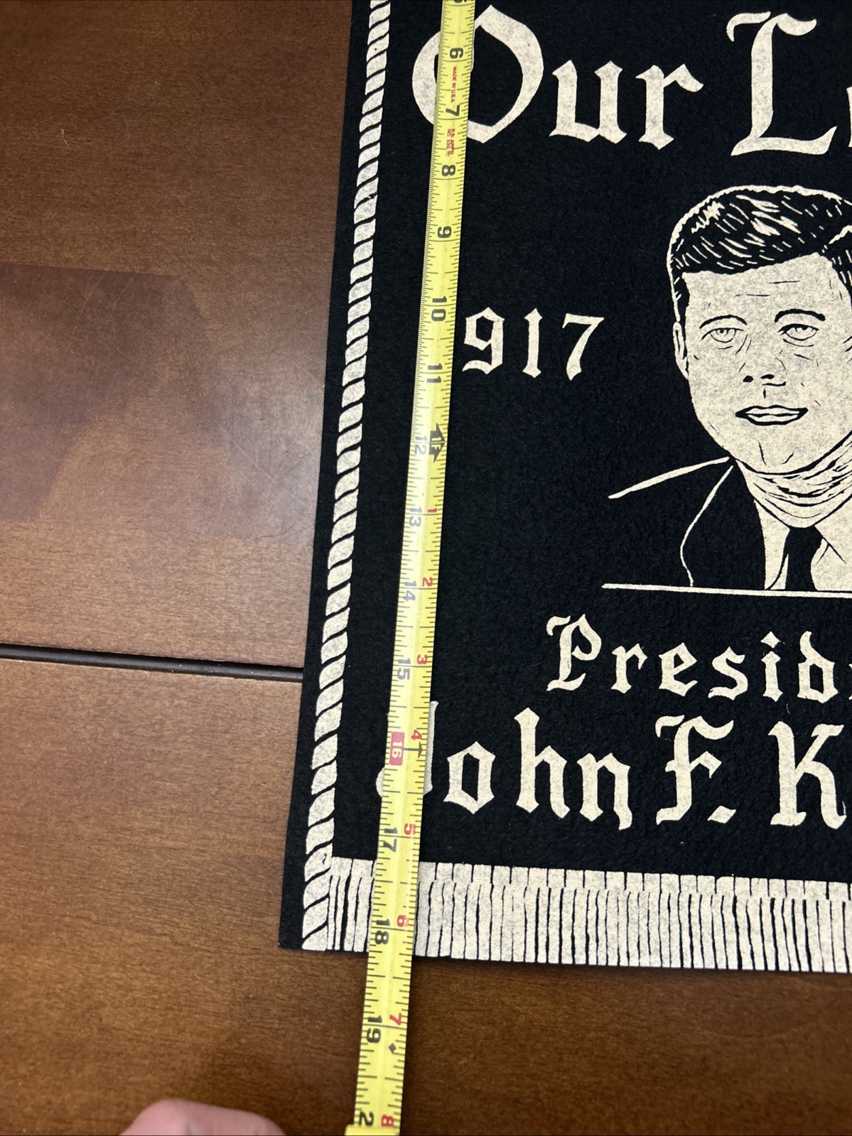 1963 John F Kennedy JFK 1968 Martin King Luther Memorial Felt Banner ORIGINAL