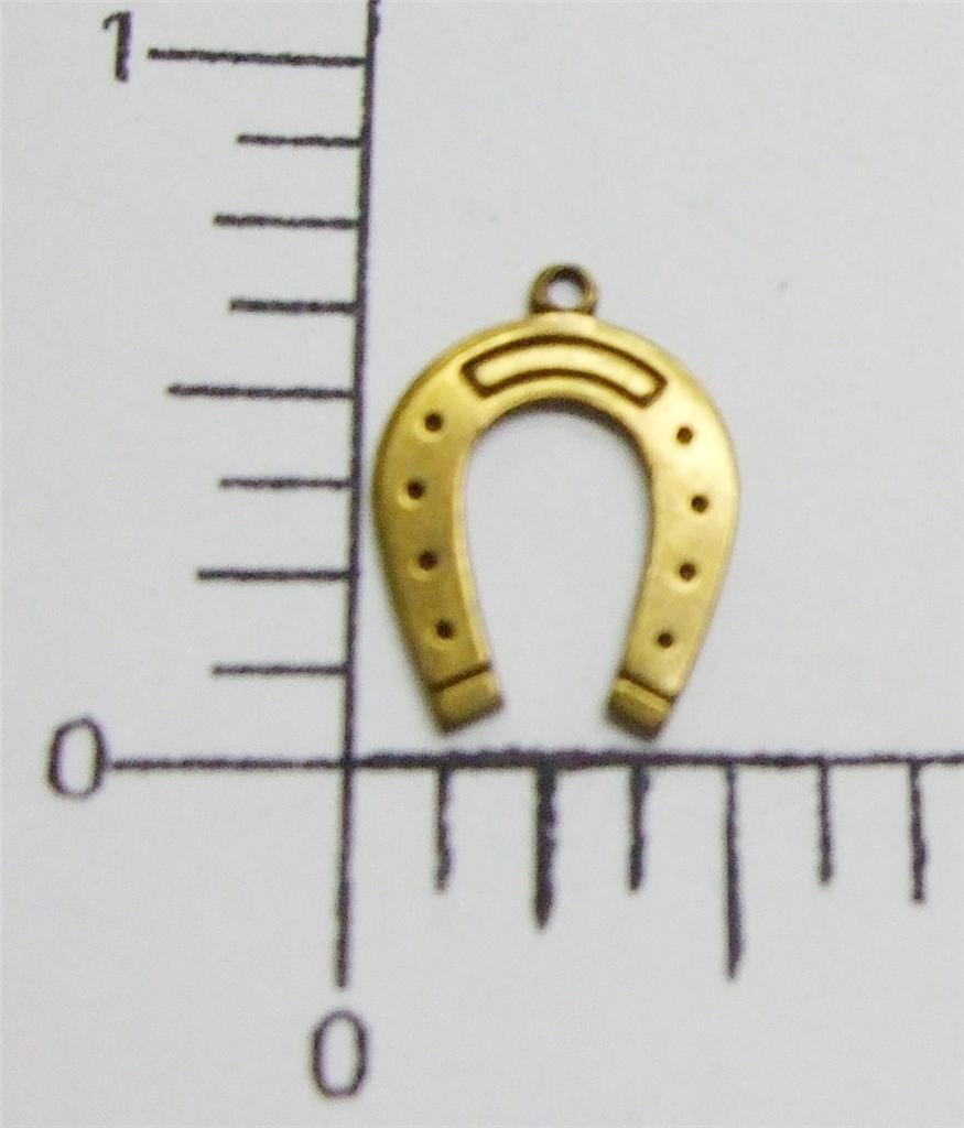 39343 - 4 Pc. Horseshoe Charm Jewelry Finding Brass Oxidized