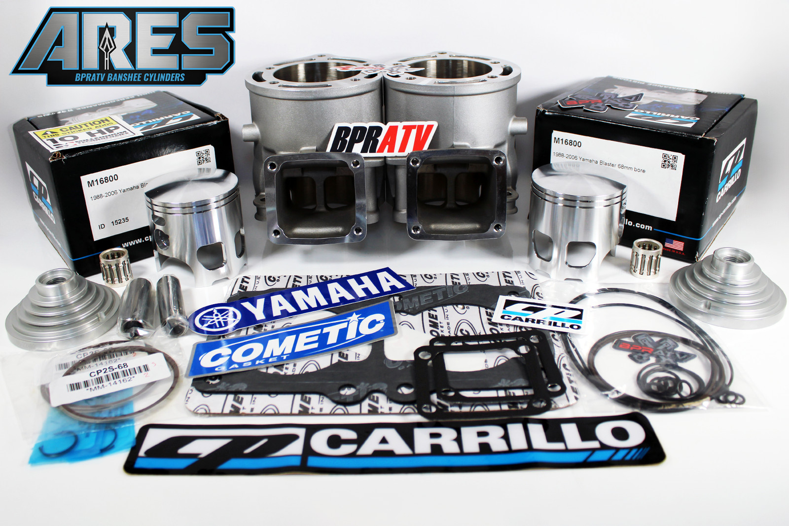 Yamaha Banshee 421cc ARES Athena-Style Cylinders BPRATV CP-Carrillo Pistons +4mm