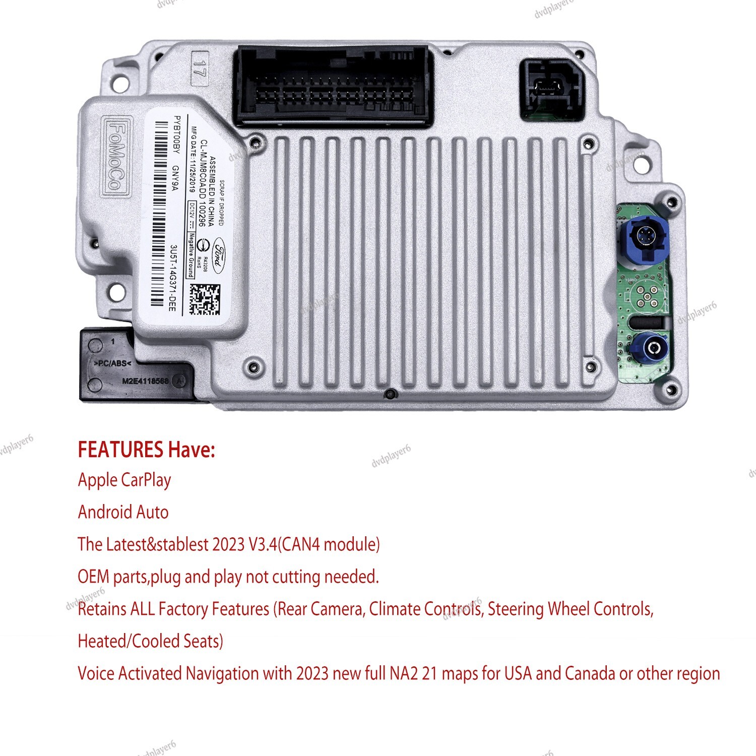Sync 3 Apim Genuine Ford Oem Navigation 3.4 Latest Maps Free Programming 14g370
