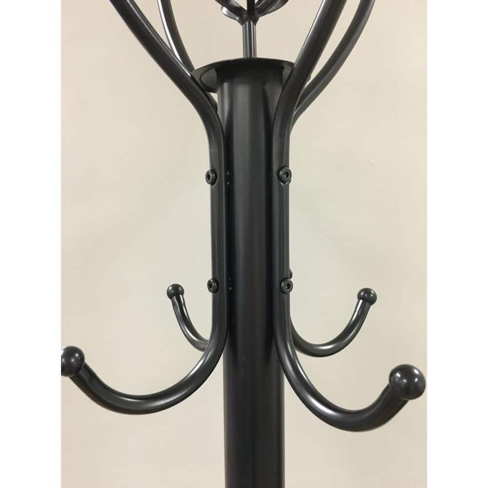 8-Hook Metal Coat Tree Stand Purse Hanger Hat Rack 6 ft Hallway Entryway Mudroom
