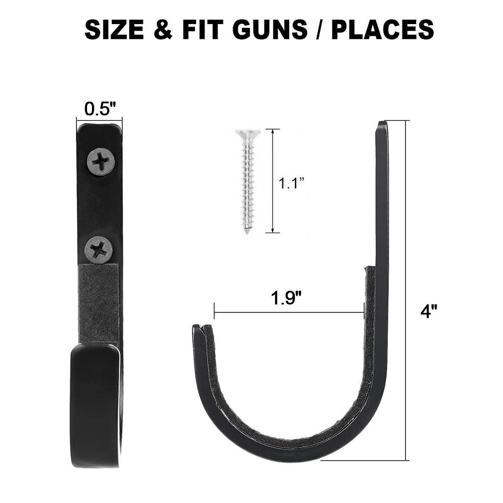 10Pcs Steel Gun Wall Mount Rack Storage Rifles Shotgun Hooks Hangers Archery Bow