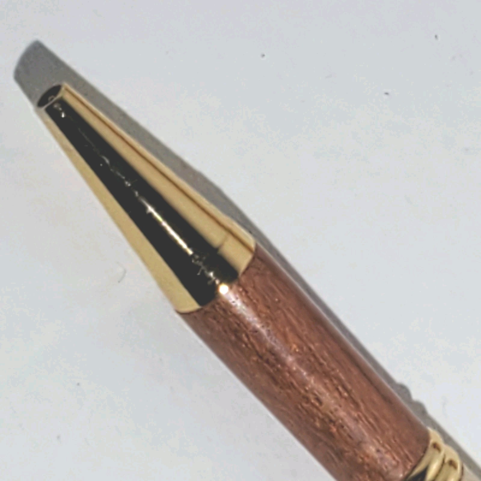 Handmade Hardwood Red Heart Maple Ebony Wood Ballpoint Pen w/ Wooden Case