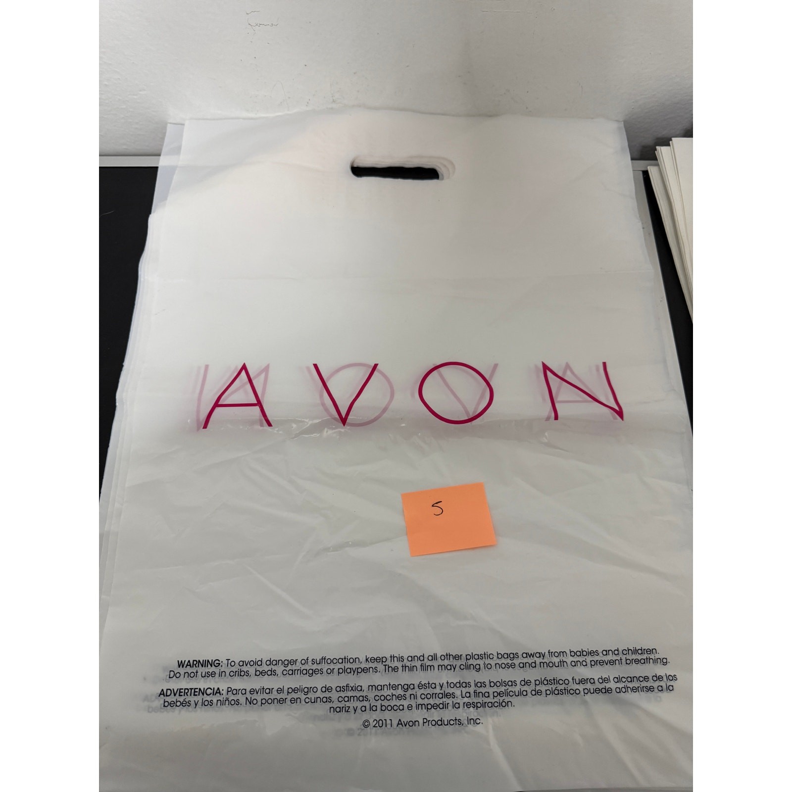 Avon Retail Bags Extra Large Plastic and Medium Bilingual Paper with Handles