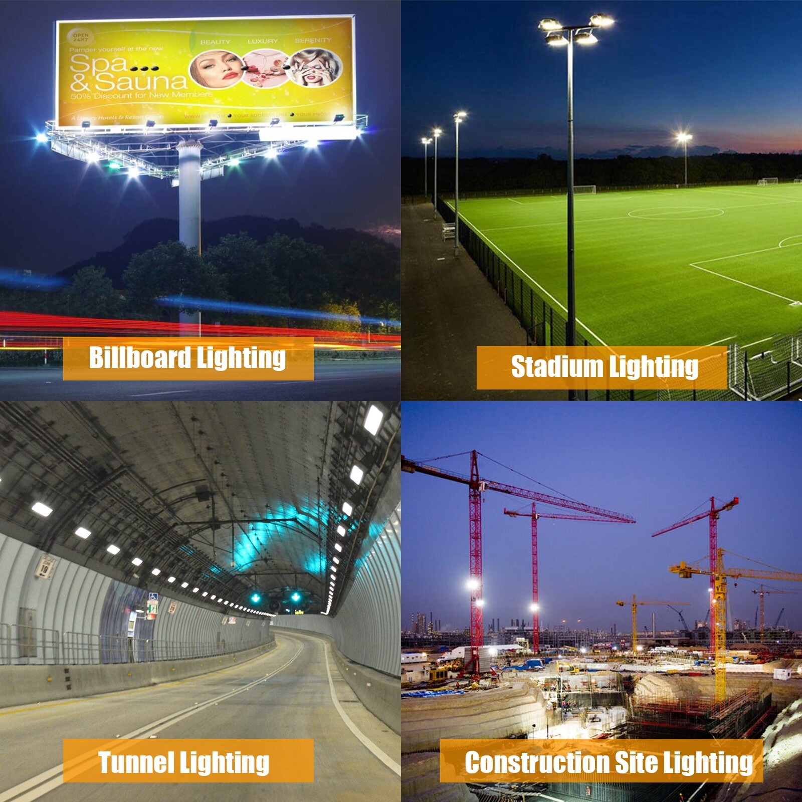 Led Stadium Flood Lights Outdoor 1500W Equivalent Super Bright Commercial Lights