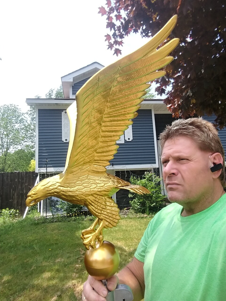 Flagpole Eagle Topper Decorative Gold Finial Globe Outdoor XX-Large 32 inch