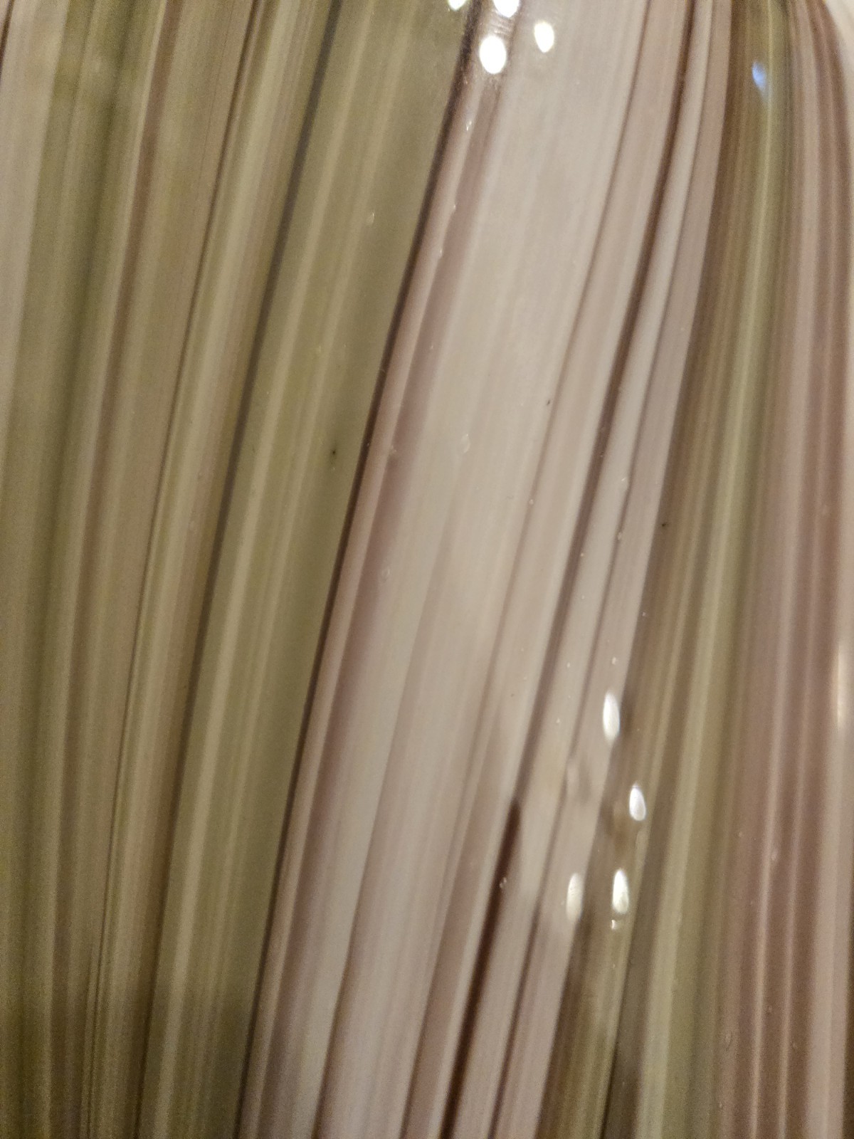 Vintage Heavy Murano Glass Vase Stripes Swirls 12" Hand Blown Green Purple 60s ?