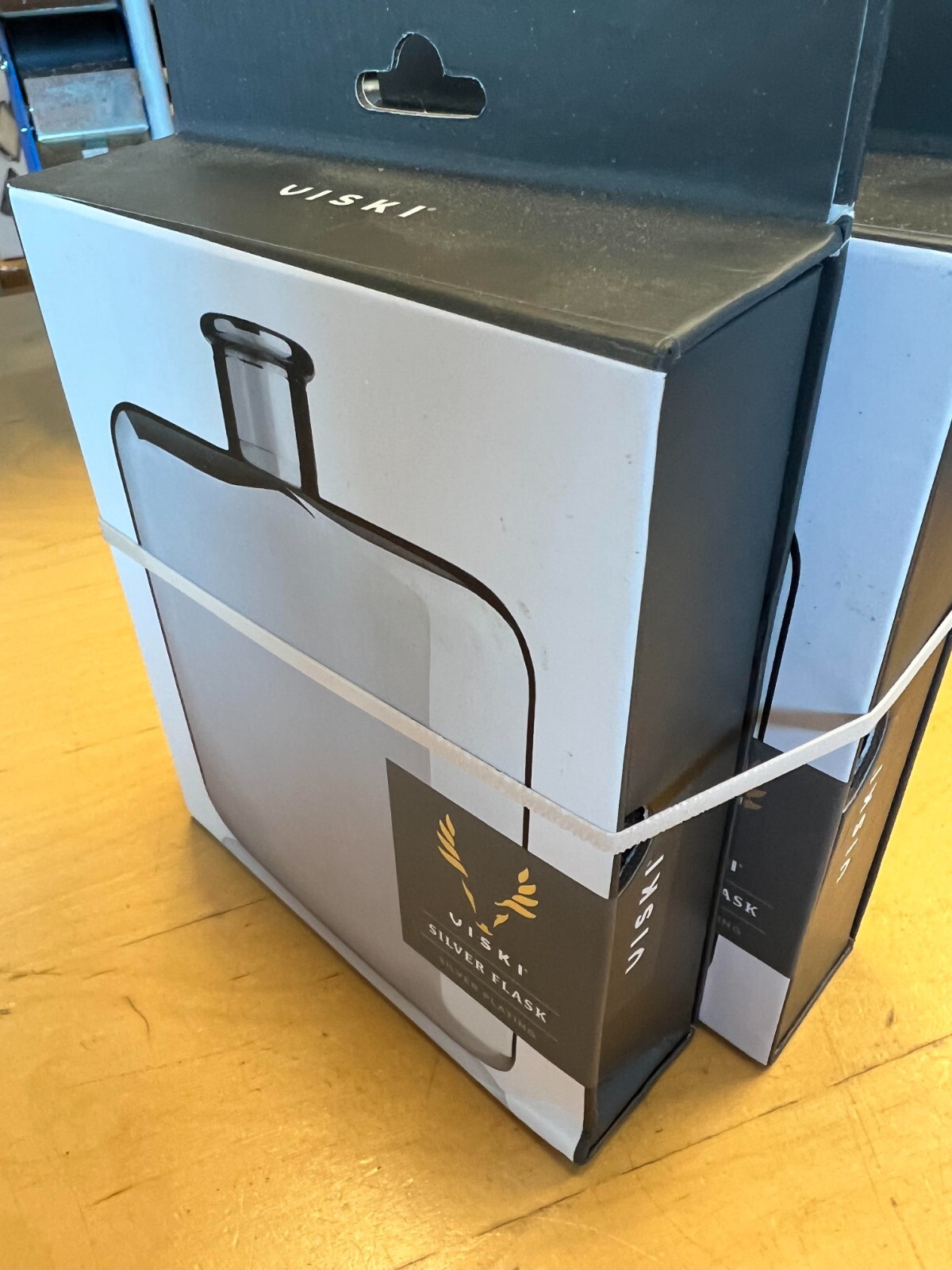 Viski Stainless Steel 6 oz. Silver Flask 10979 engraved