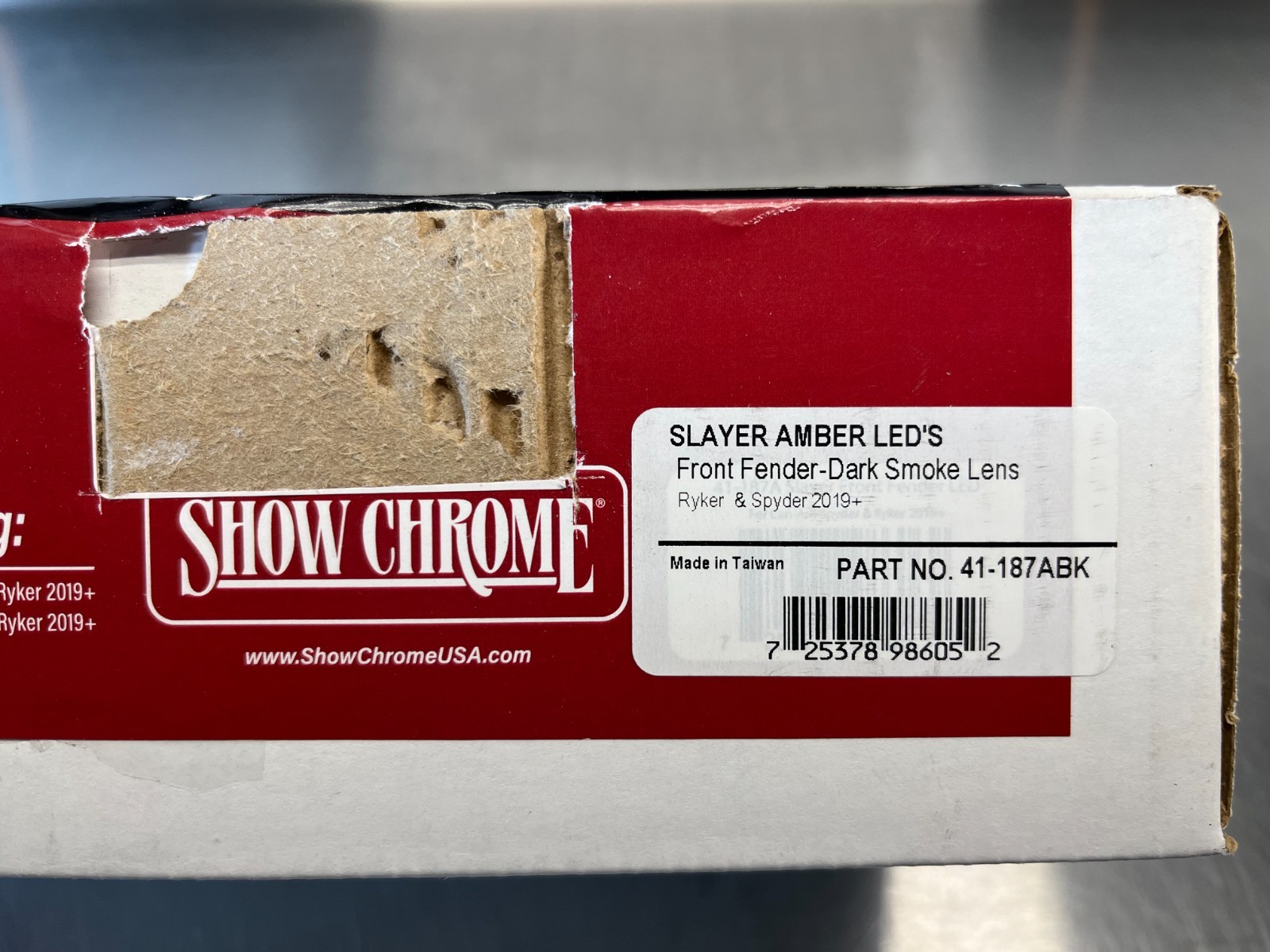 Show Chrome Slayer Front Fender LED w/ Smoke Lens Can-Am Ryker Spyder 41-187ABK