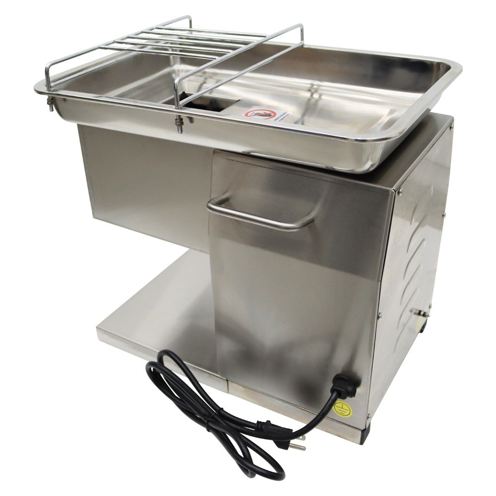 110V Commercial Meat Cutter 6mm Blade Beef Pork Cutting Machine 200Kg/h 650W