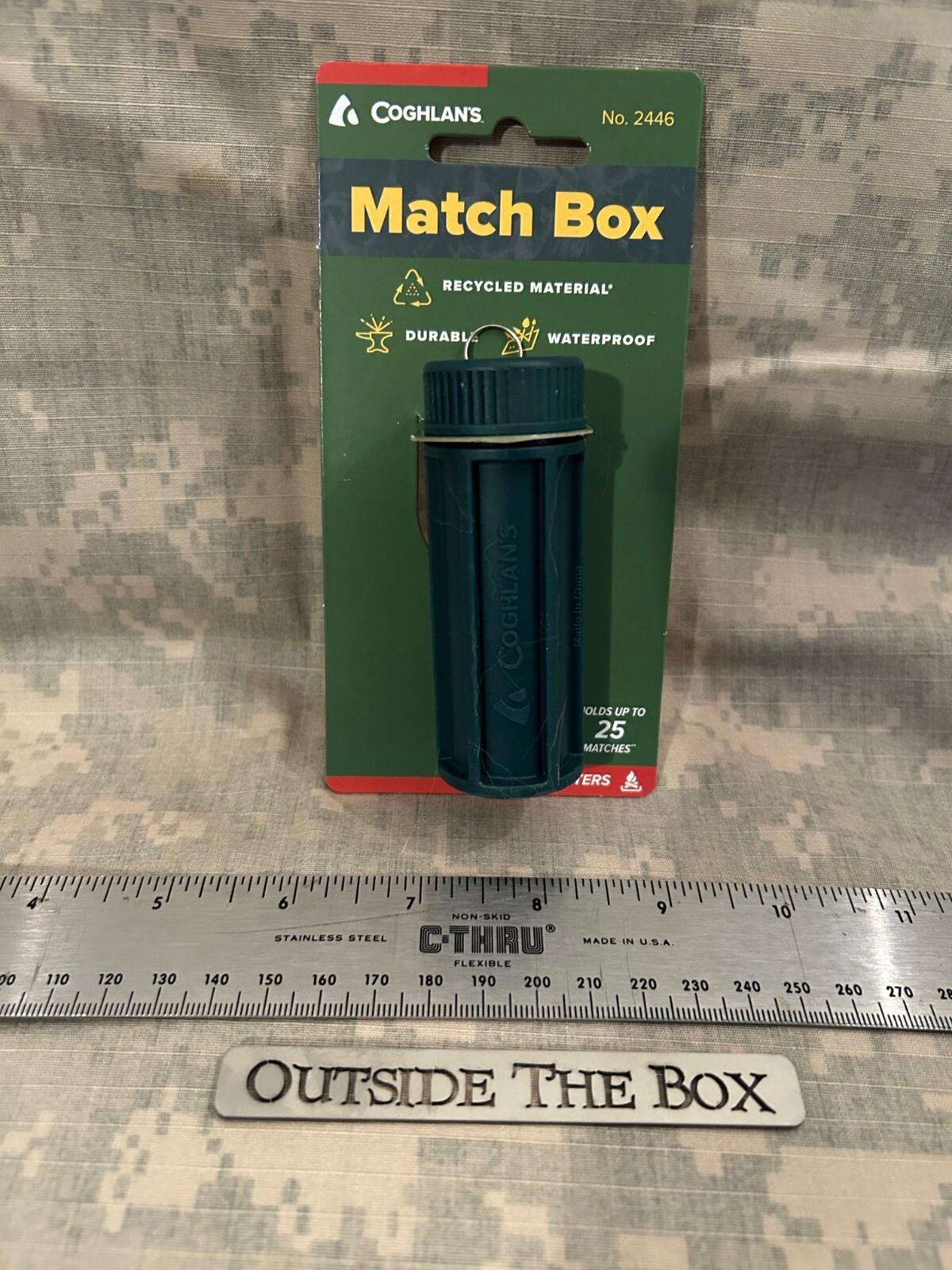 Emergency/Survival:  Match Box/Case, Coghlan's #2446 (EMPTY) Waterproof, Striker