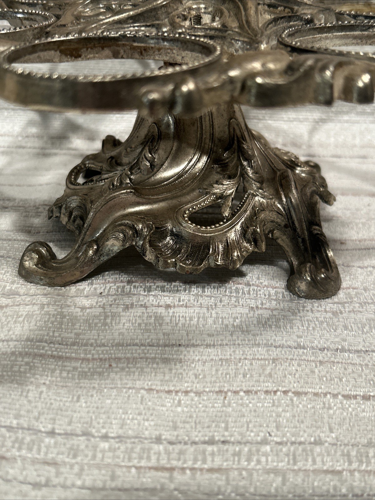 Heavy Antique Silver Plated 7 Pc Cruet Set