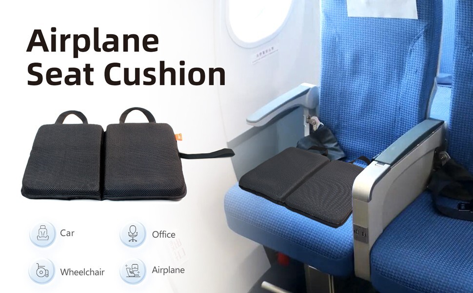 Portable Travel Seat Cushion for Airplane, Cooling Seat Cushion Sciatica Relief