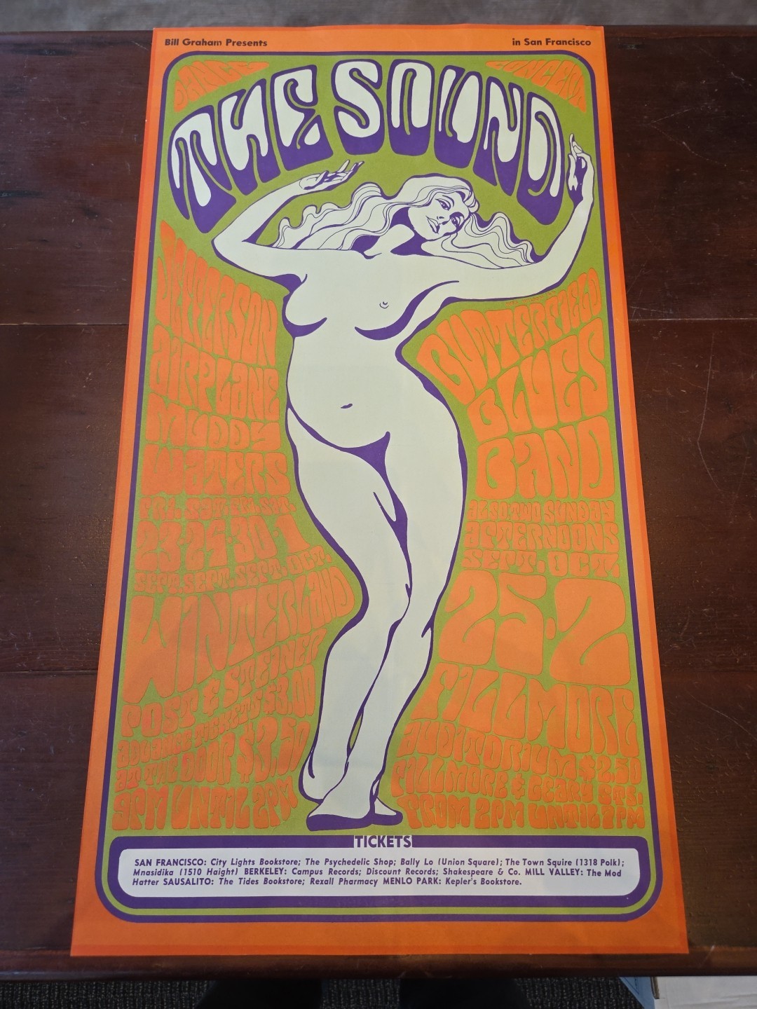 The Sound Jefferson Airplane Fillmore Wes Wilson 1966 BG 29 Type 3 ORIGINAL
