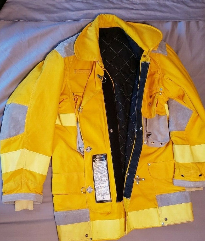 JANESVILLE LION Firefighter Bunker Turnout Coat Nomex, Gore-Tex, Lots of Leather