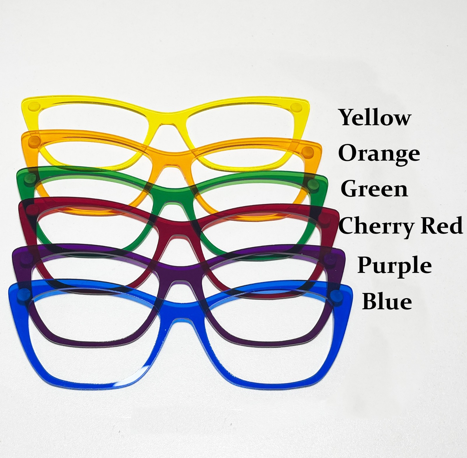 PAIR EYEWEAR COMPATIBLE BLANKS - Transparant Color Acrylic Lasered Frame Toppers