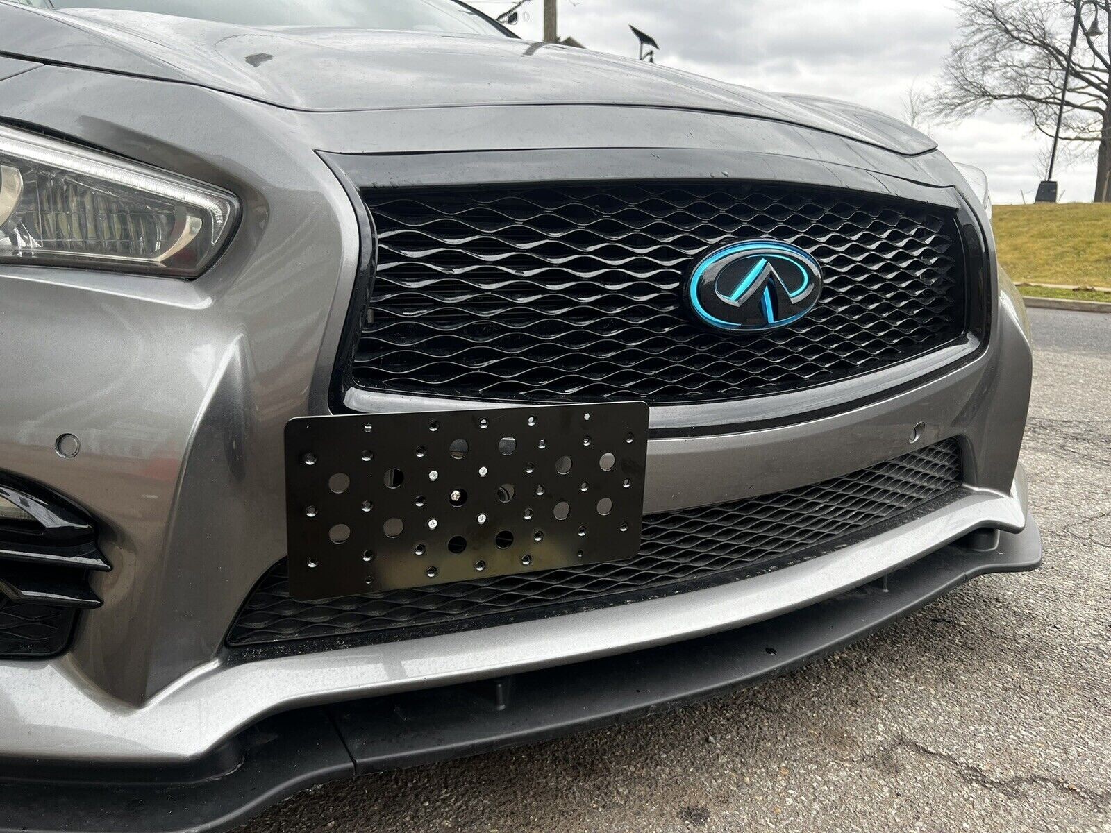 Bumper Tow Hook License Plate Mount Bracket Kit For INFINITI Q50 2014-2024 New