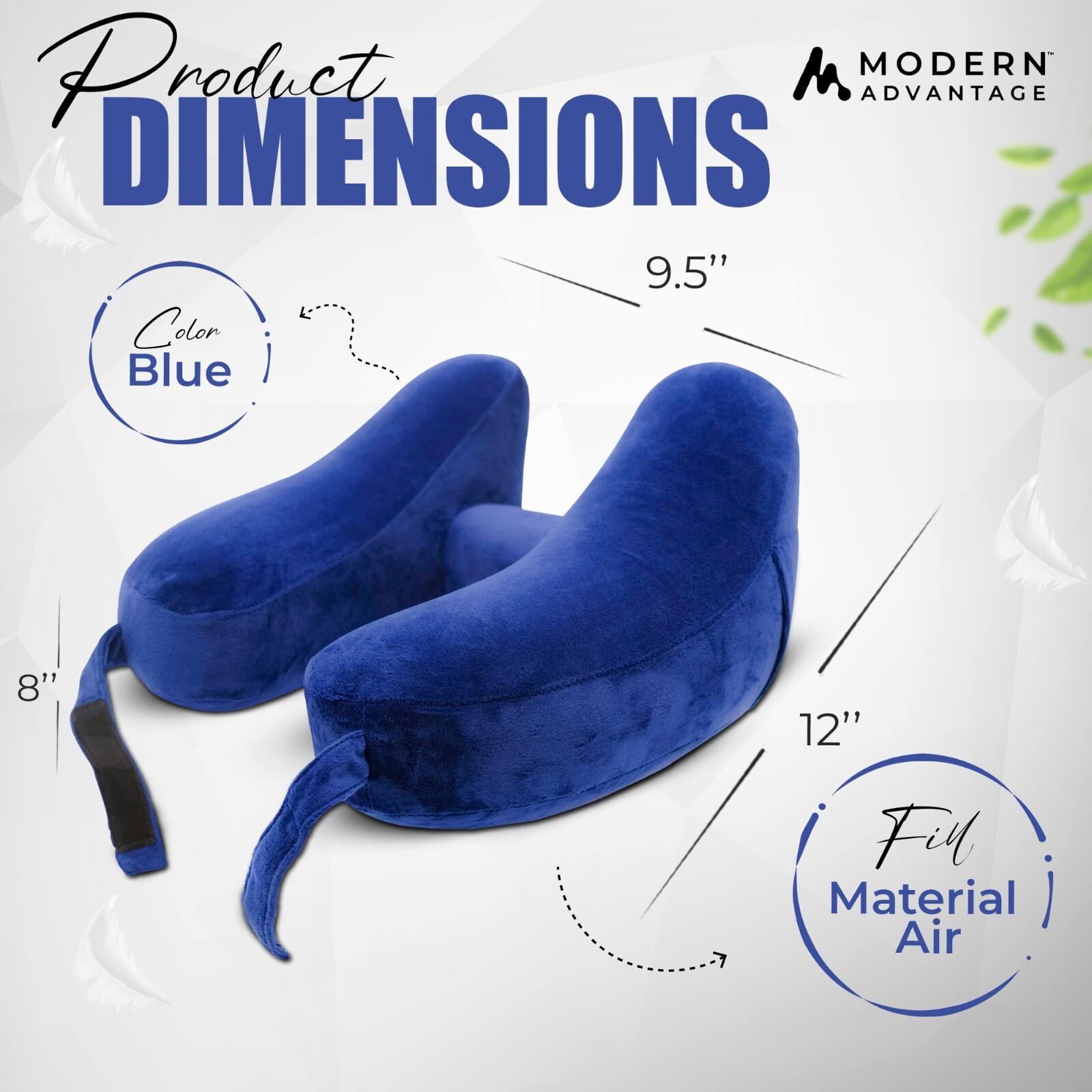 Inflatable Travel Neck Pillow NEW (BLUE) FREE SHIPPING Sleep Mask & Earplugs